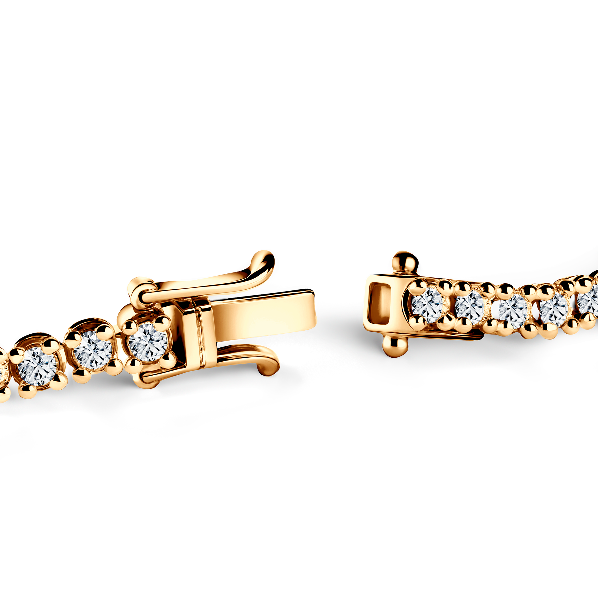 Tennisarmband Luminy 3,2 mm: Gold, weiße Saphire