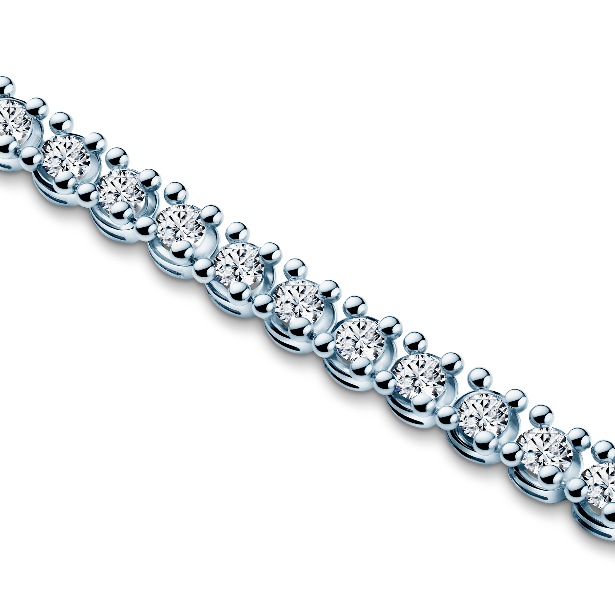 Bransoletka tenisowa Luminy 3,2mm: białe złoto, białe szafiry