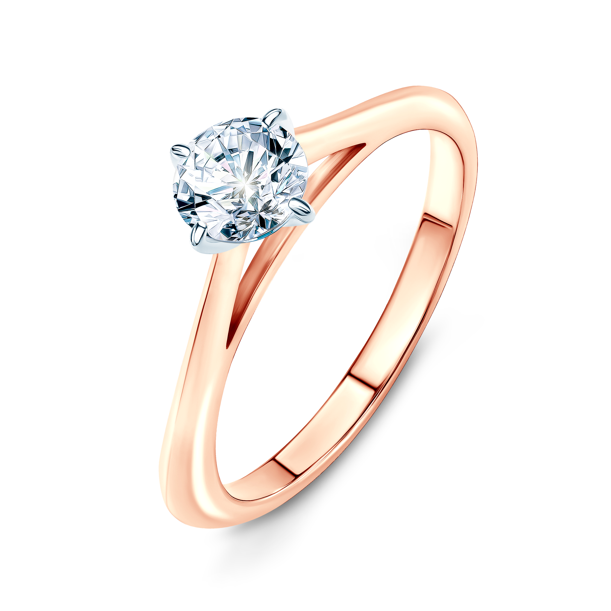 Pierścionek zaręczynowy The Light: dwukolorowe złoto, diament - 4