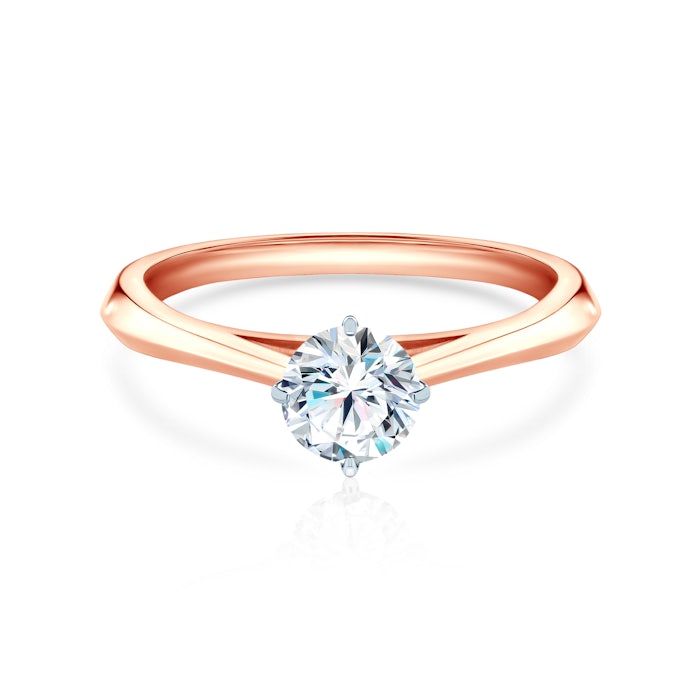The Light Collection | Solitaire Engagement Ring: two colour gold, diamond