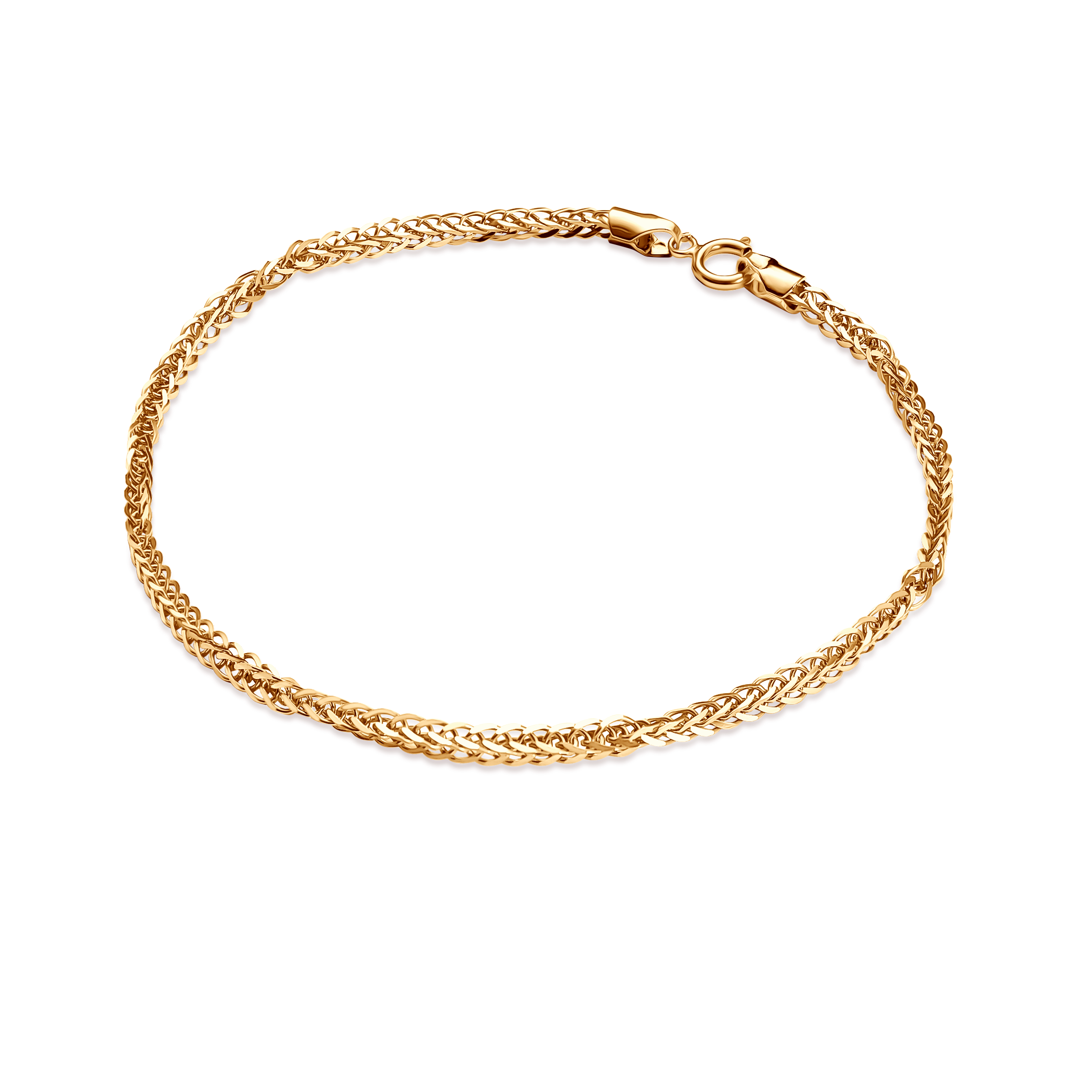Chain bracelet fox tail in white-yellow gold 585 0,7mm 19cm - 3