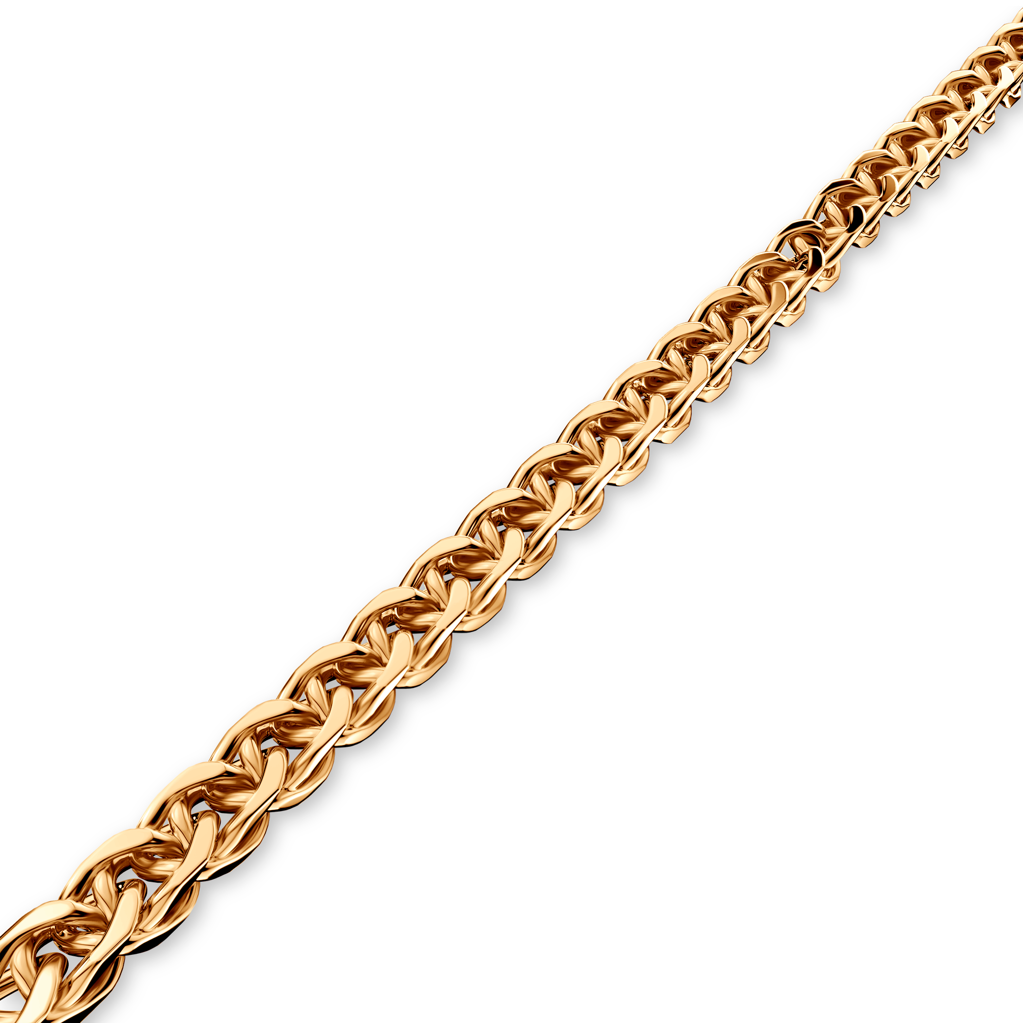 Chain bracelet fox tail in white-yellow gold 585 0,7mm 19cm - 4