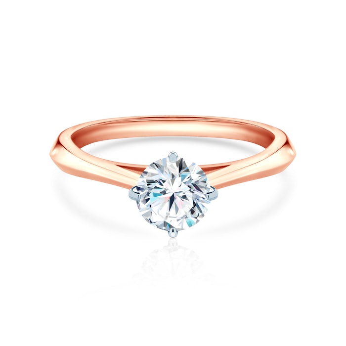 The Light Collection | Solitaire Engagement Ring: two colour gold, diamond