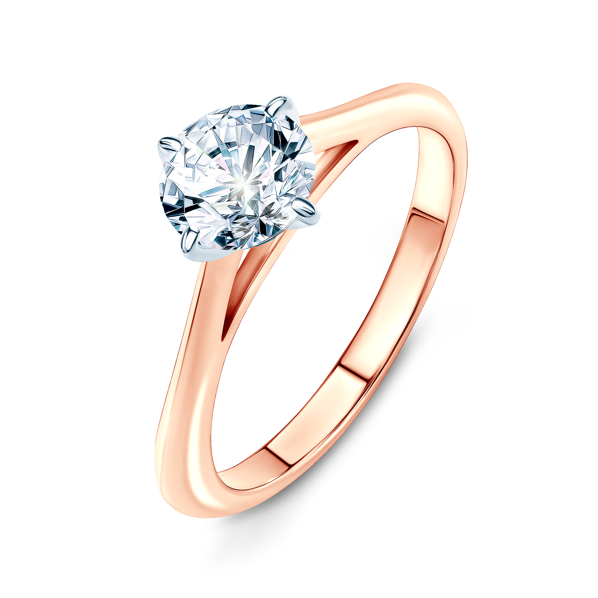 Verlobungsring The Light: Zweifarbiges Gold, Diamant