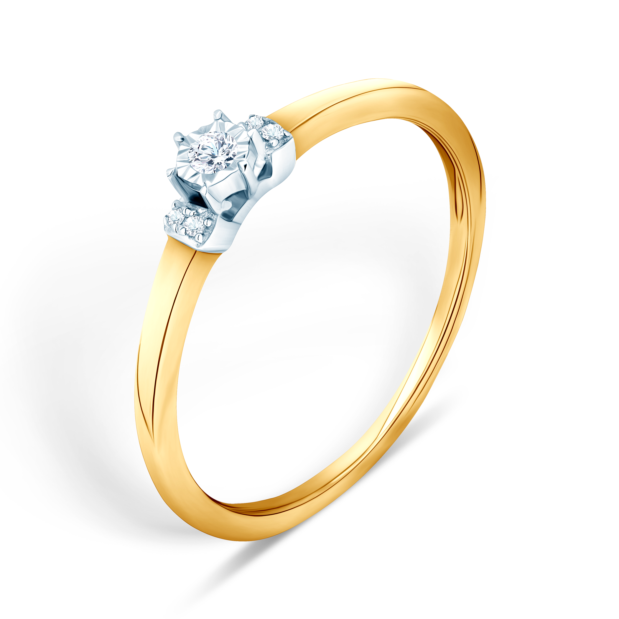 Pierścionek zaręczynowy SAVICKI: dwukolorowe złoto, diament