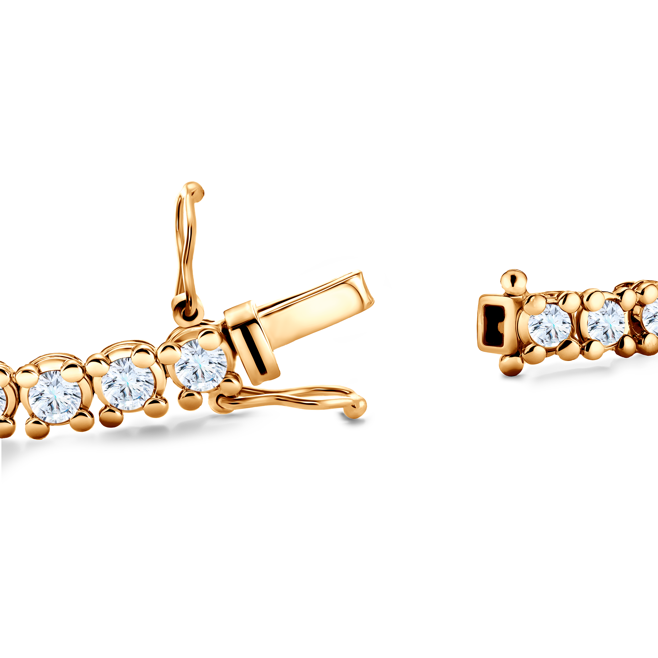 Tennisarmband Luminy 4,5 mm: Gold, weiße Saphire