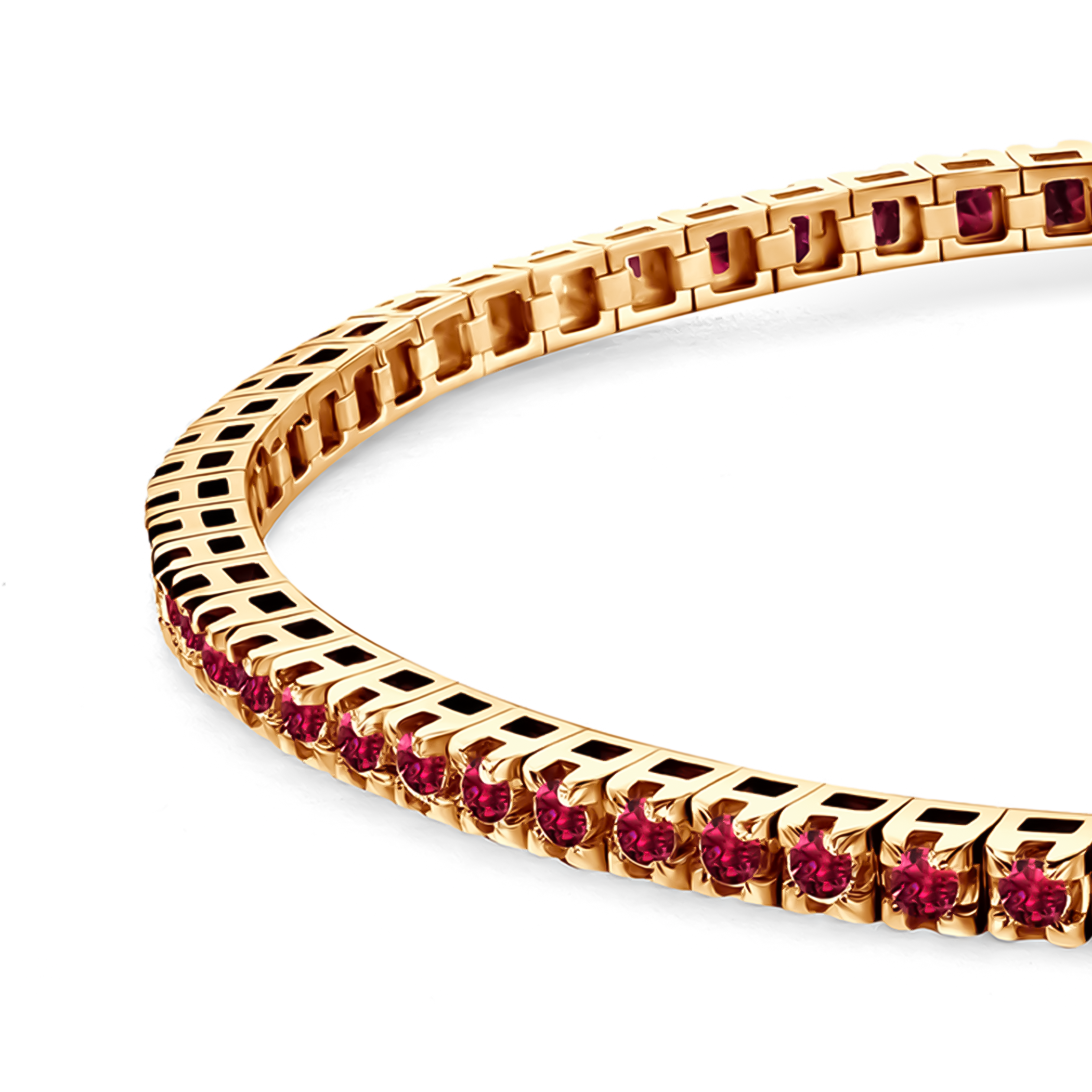 Bransoletka tenisowa Luminy 2,3mm: złoto, rubiny - 3