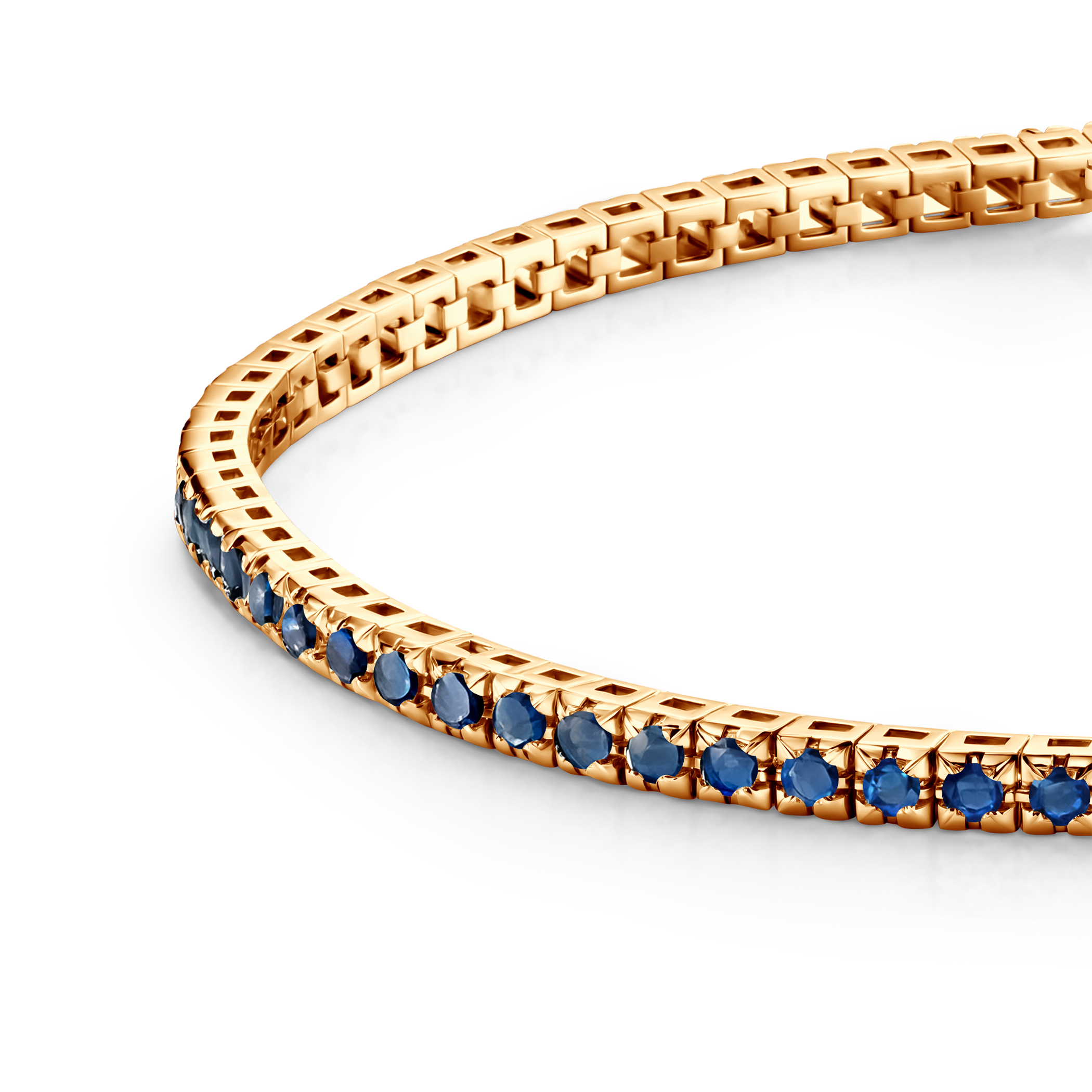 Bransoletka tenisowa Luminy 3,0mm: złoto, niebieskie szafiry