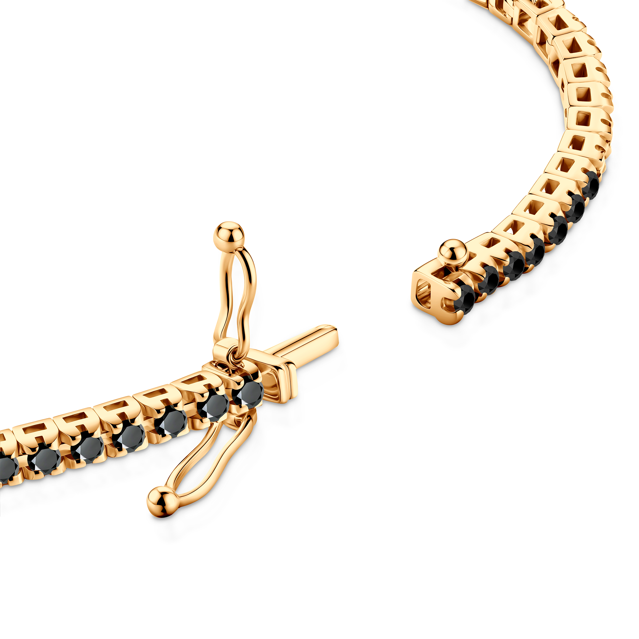 Bransoletka tenisowa Luminy 3,0mm: złoto, czarne diamenty