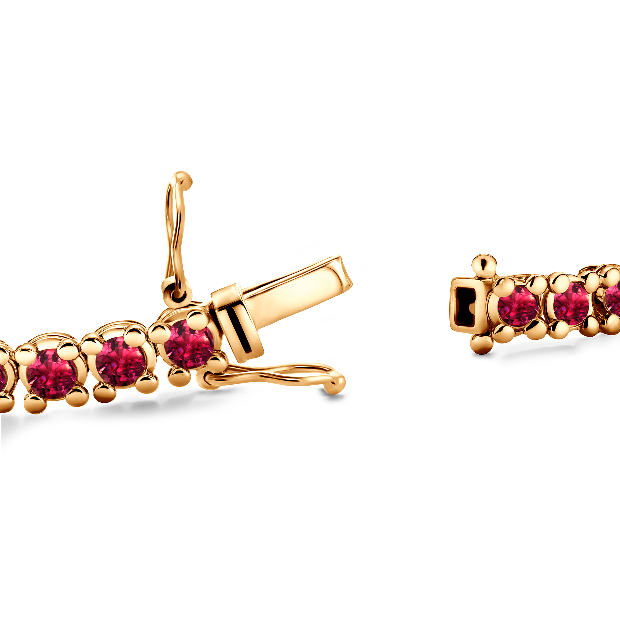 Tennisarmband Luminy 4,5 mm: Gold, Rubine