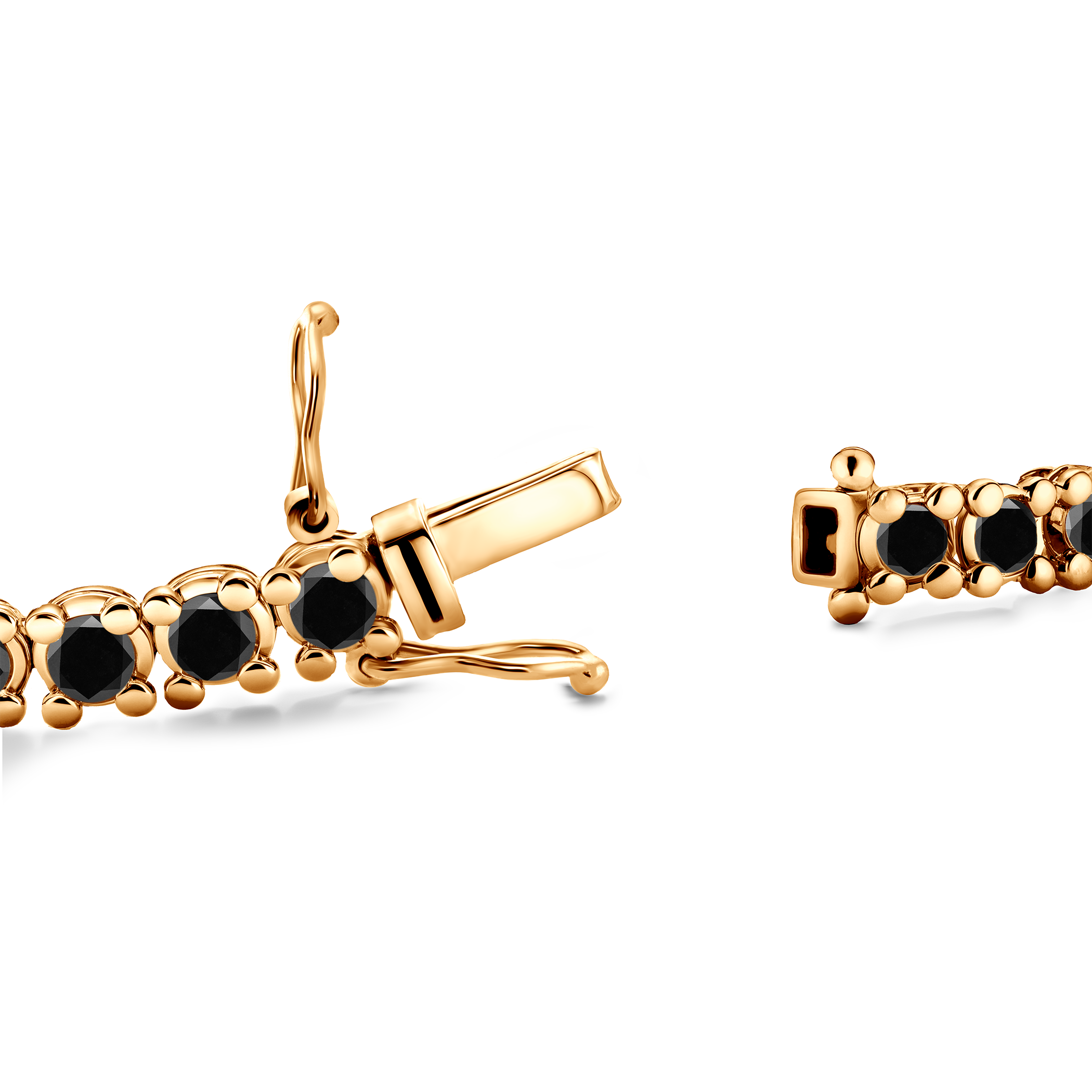 Tennisarmband Luminy 4,5 mm: Gold, schwarze Diamanten