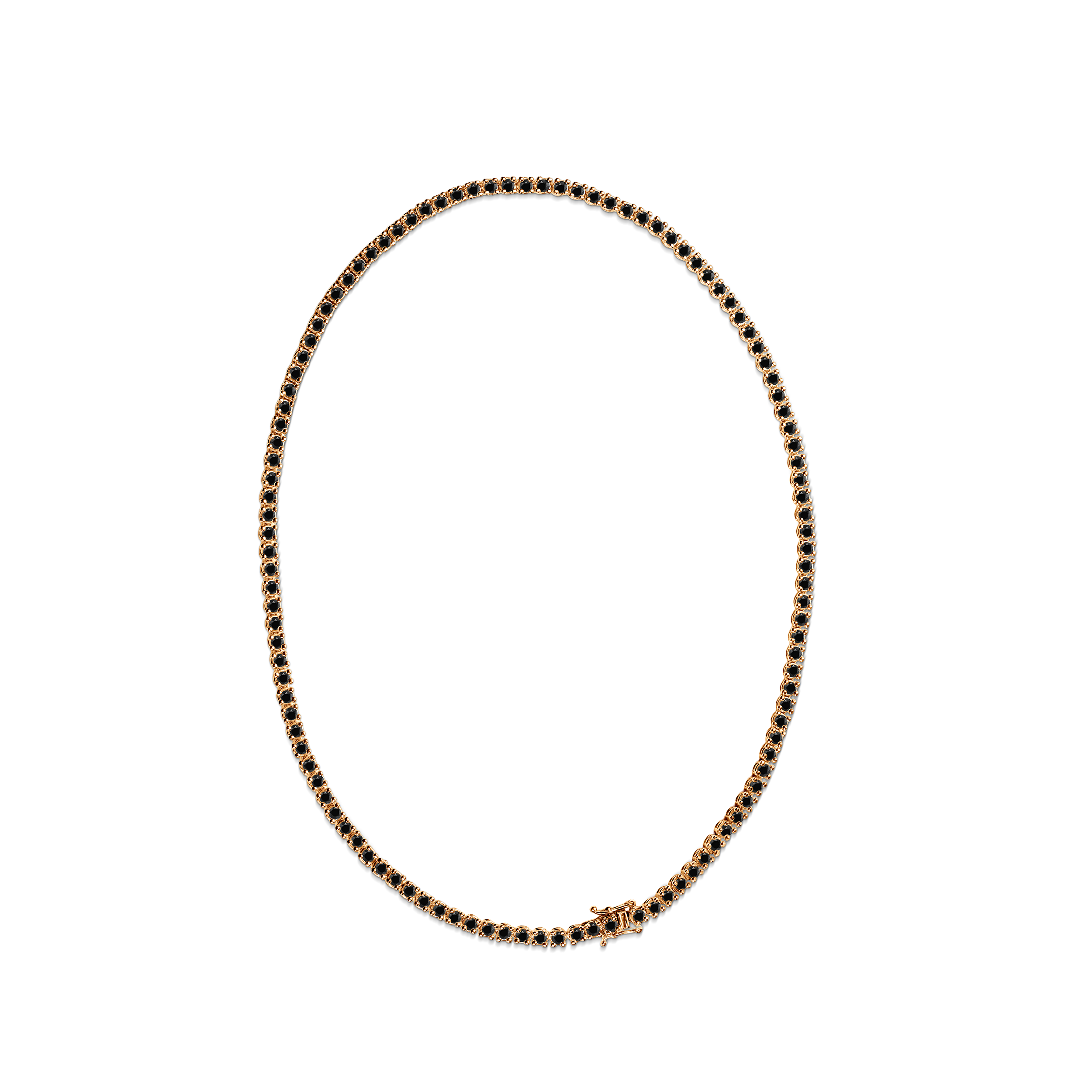 Naszyjnik tenisowy złoty 585 z czarnymi diamentami 6.900ct 3,8 mm 40 cm - 5