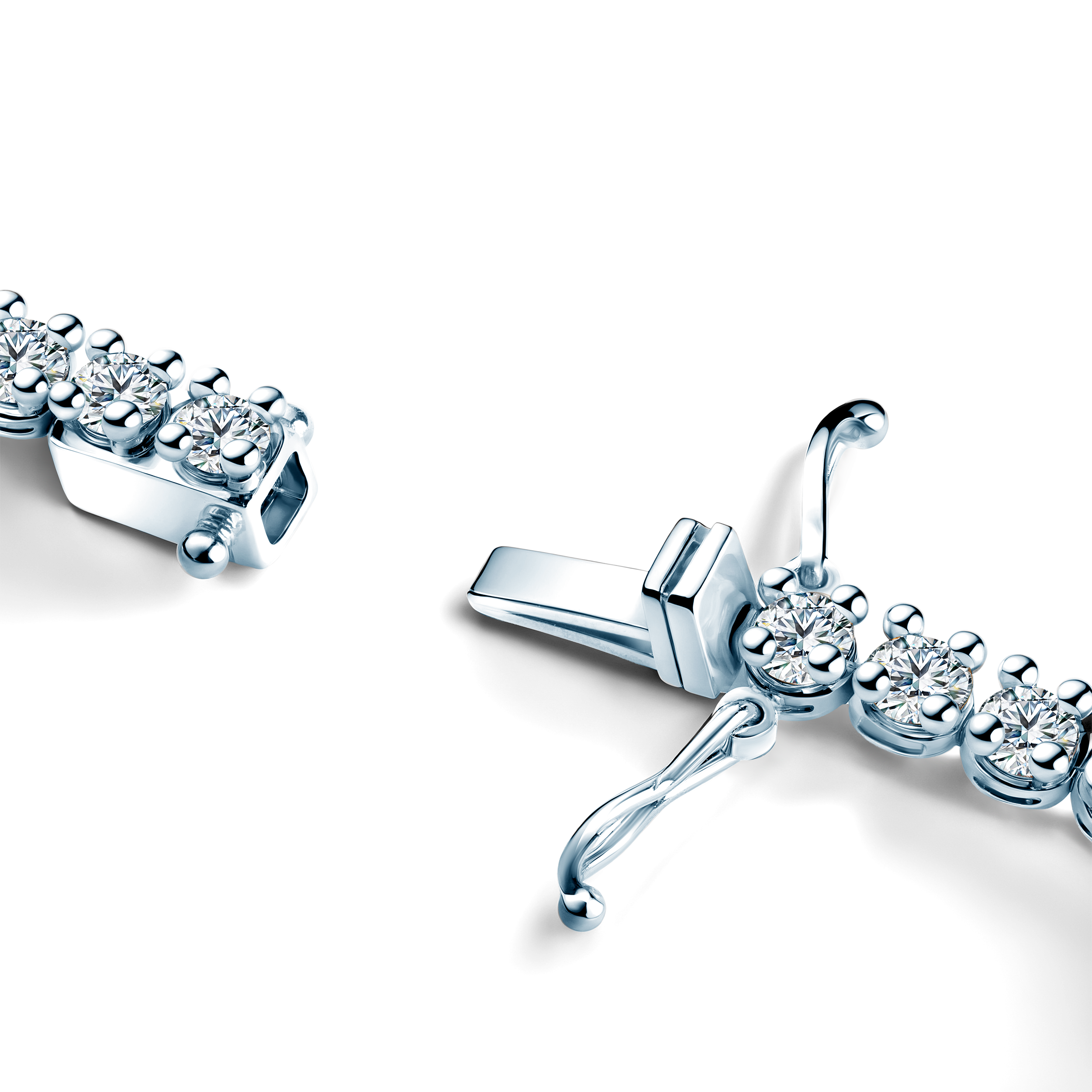 Naszyjnik tenisowy The Light 3,8mm: białe złoto, diamenty