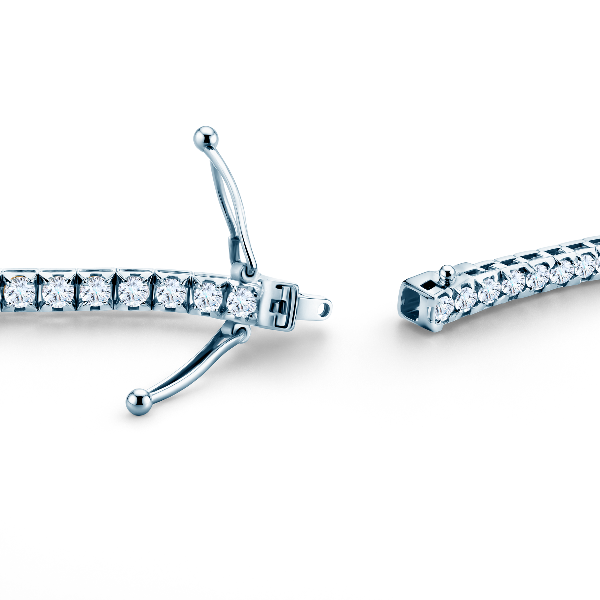 Tennis-Halskette Luminy 2,5 mm: Weißgold, weiße Saphire - 4