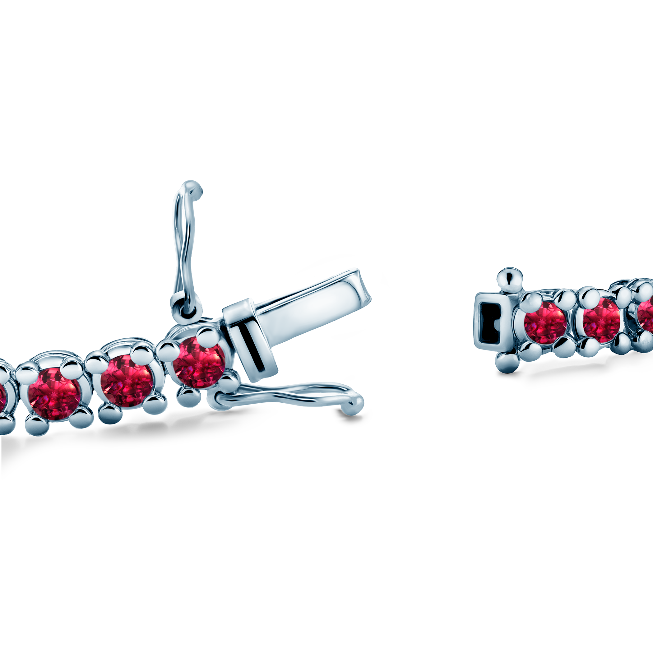 Bransoletka tenisowa Luminy 4,5mm: białe złoto, rubiny - 4