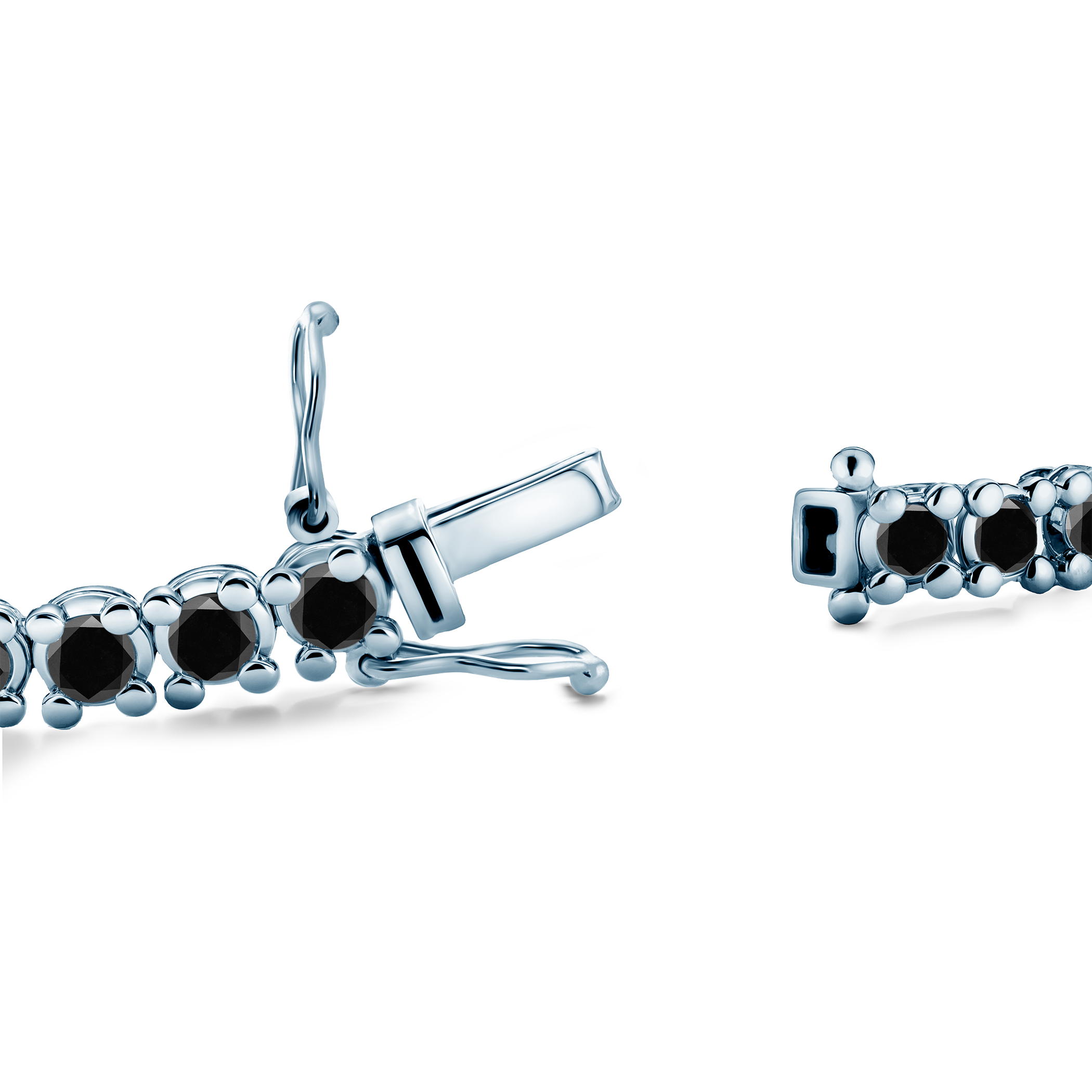 Bransoletka tenisowa Luminy 4,5mm: białe złoto, czarne diamenty