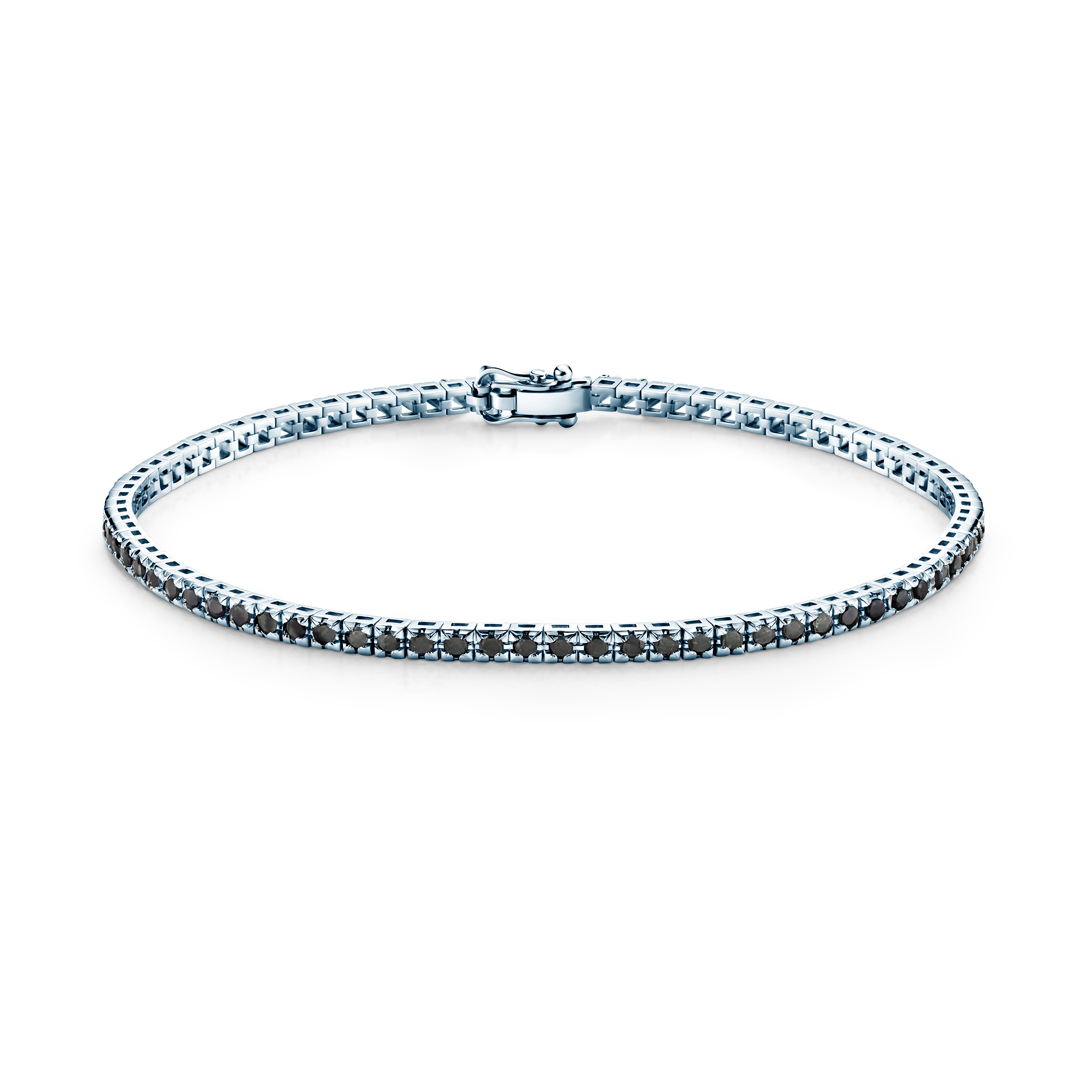 Tennisarmband Luminy 1,9 mm: Weißgold, schwarze Diamanten