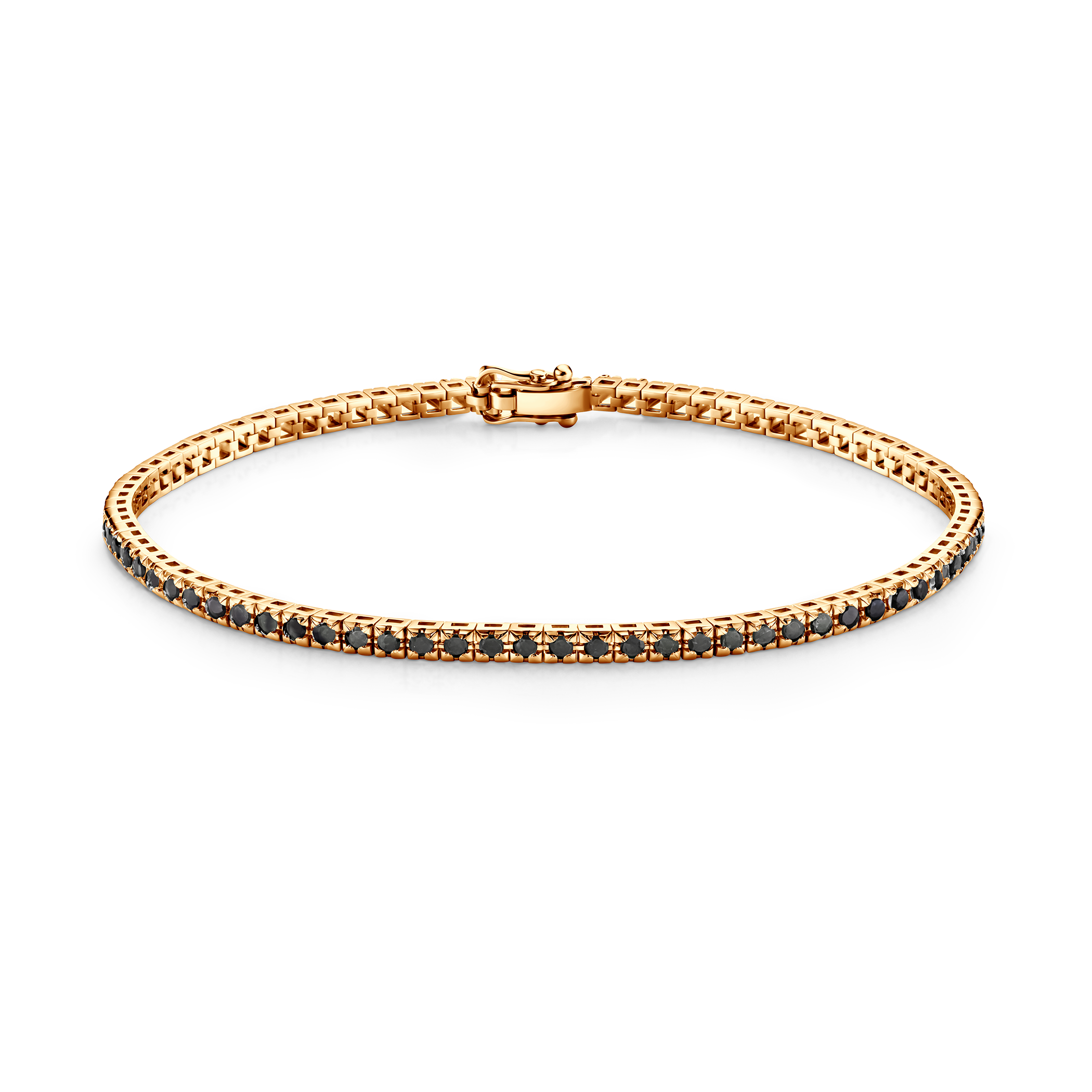 Tennisarmband Luminy 1,9 mm: Gold, schwarze Diamanten