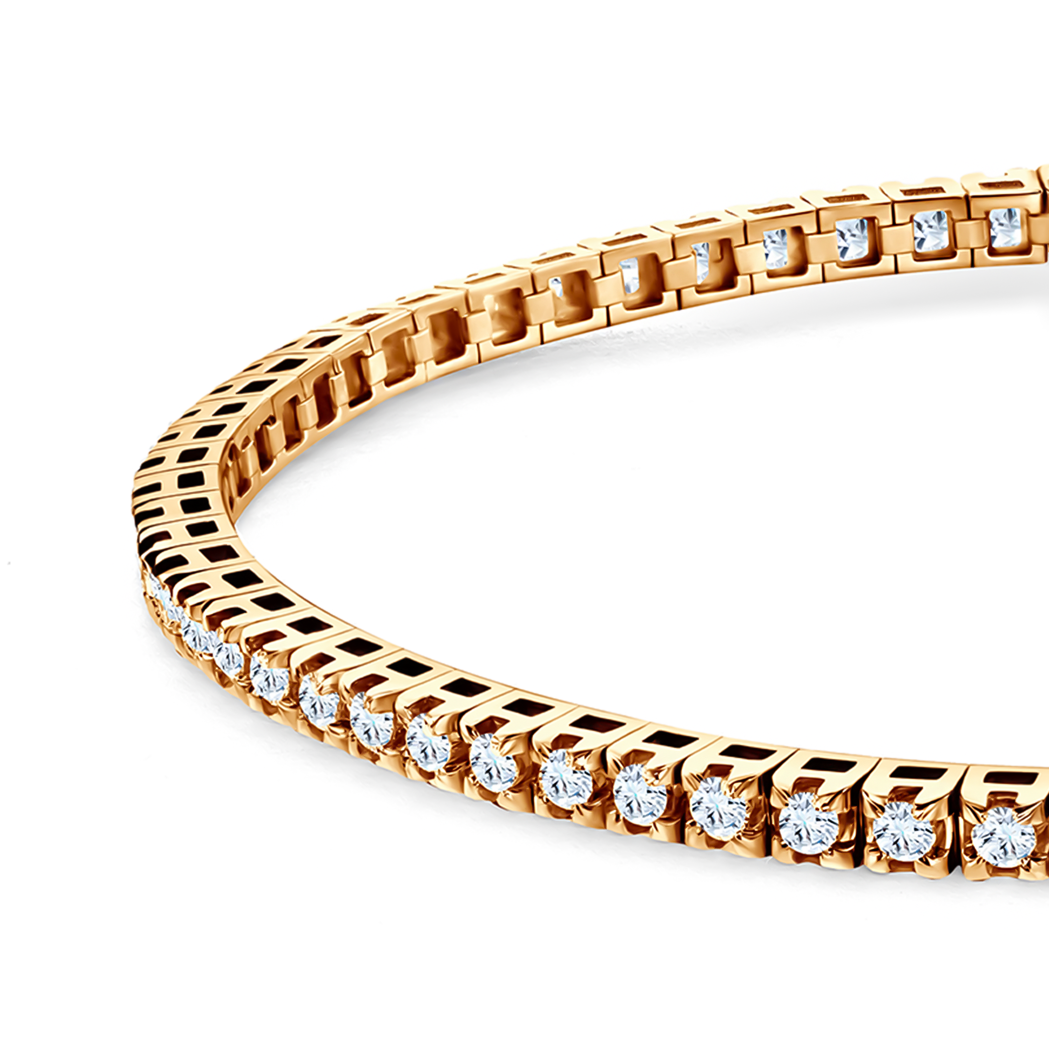 Bransoletka tenisowa Luminy 2,3mm: złoto, białe szafiry