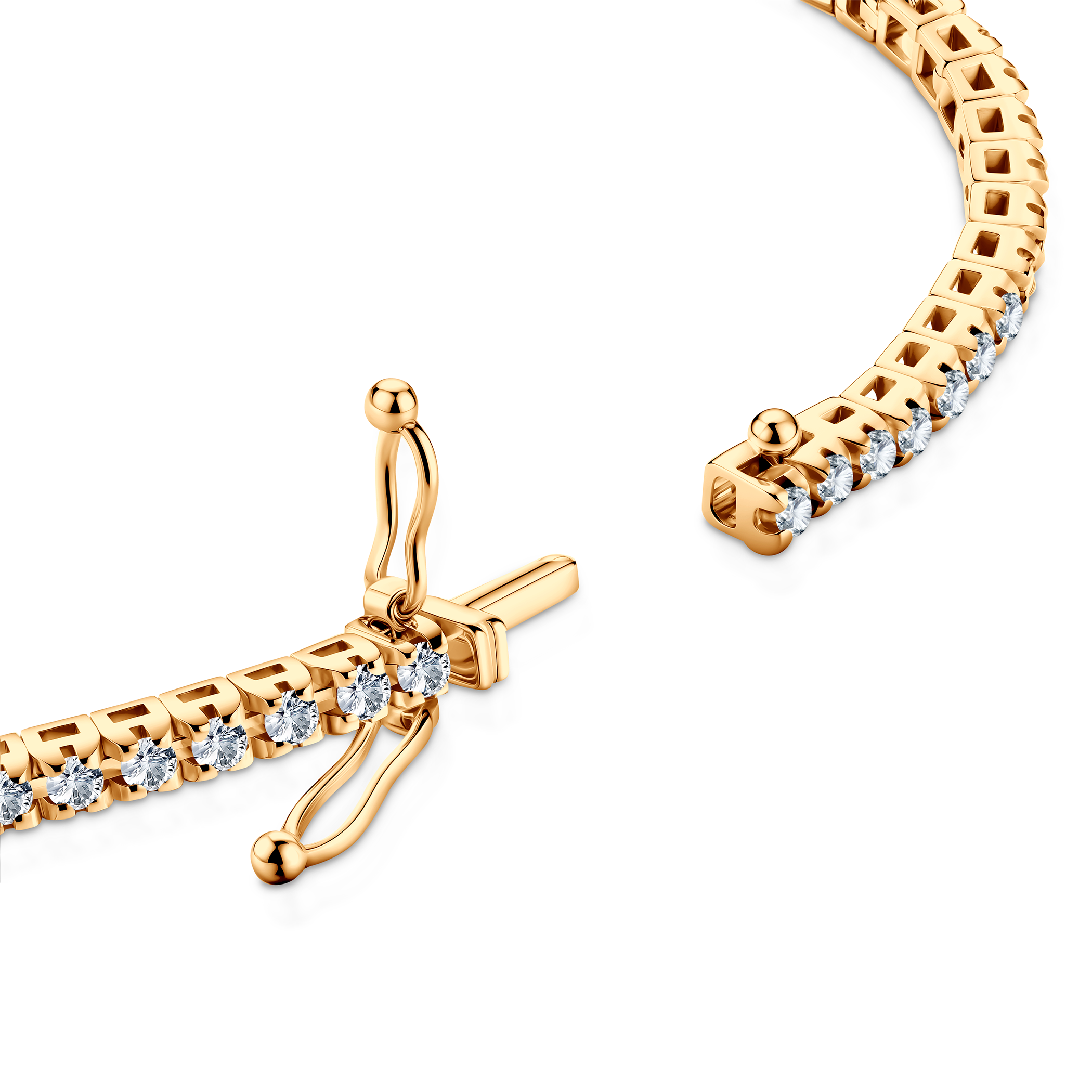 Bransoletka tenisowa Luminy 2,3mm: złoto, białe szafiry