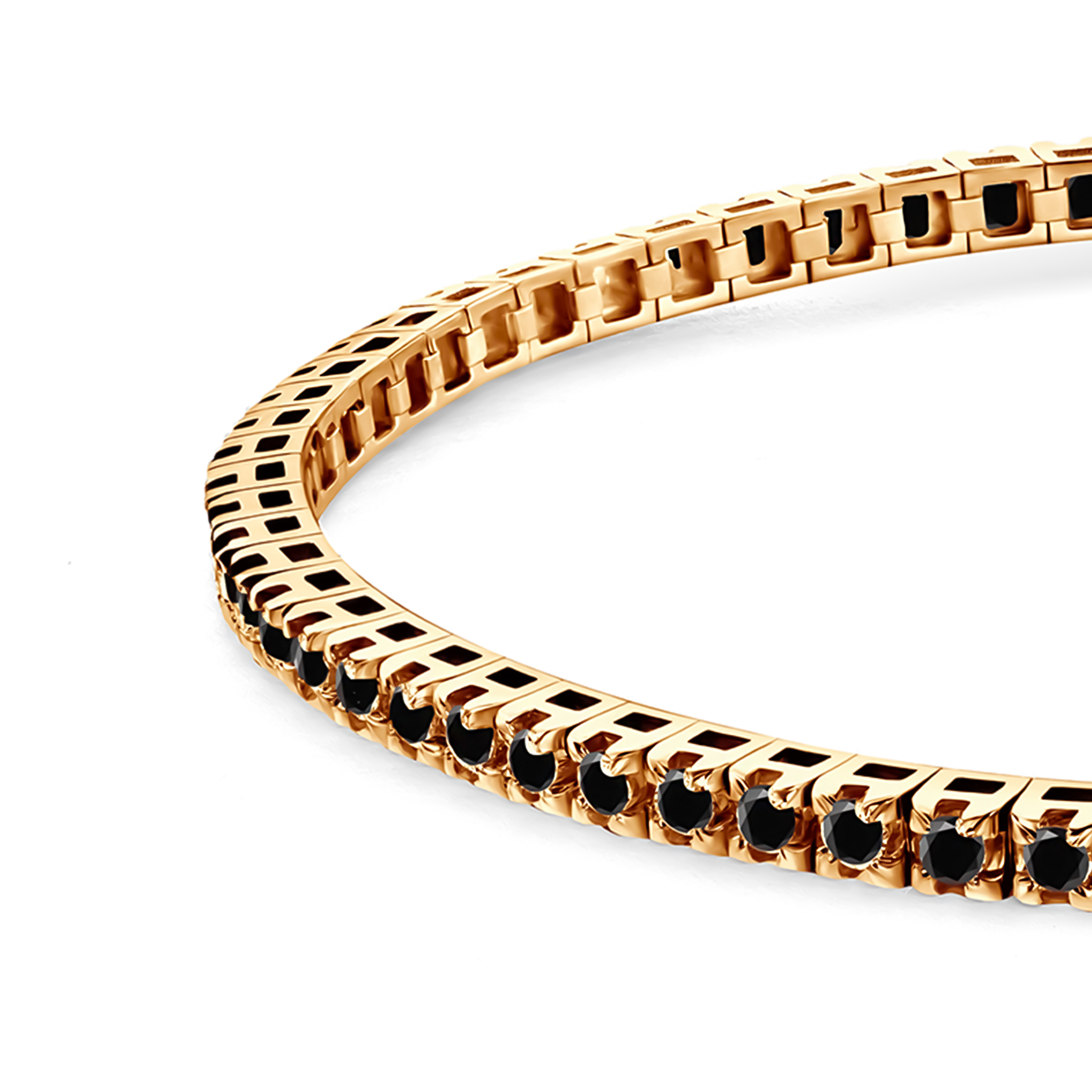 Bransoletka tenisowa Luminy 2,3mm: złoto, czarne diamenty