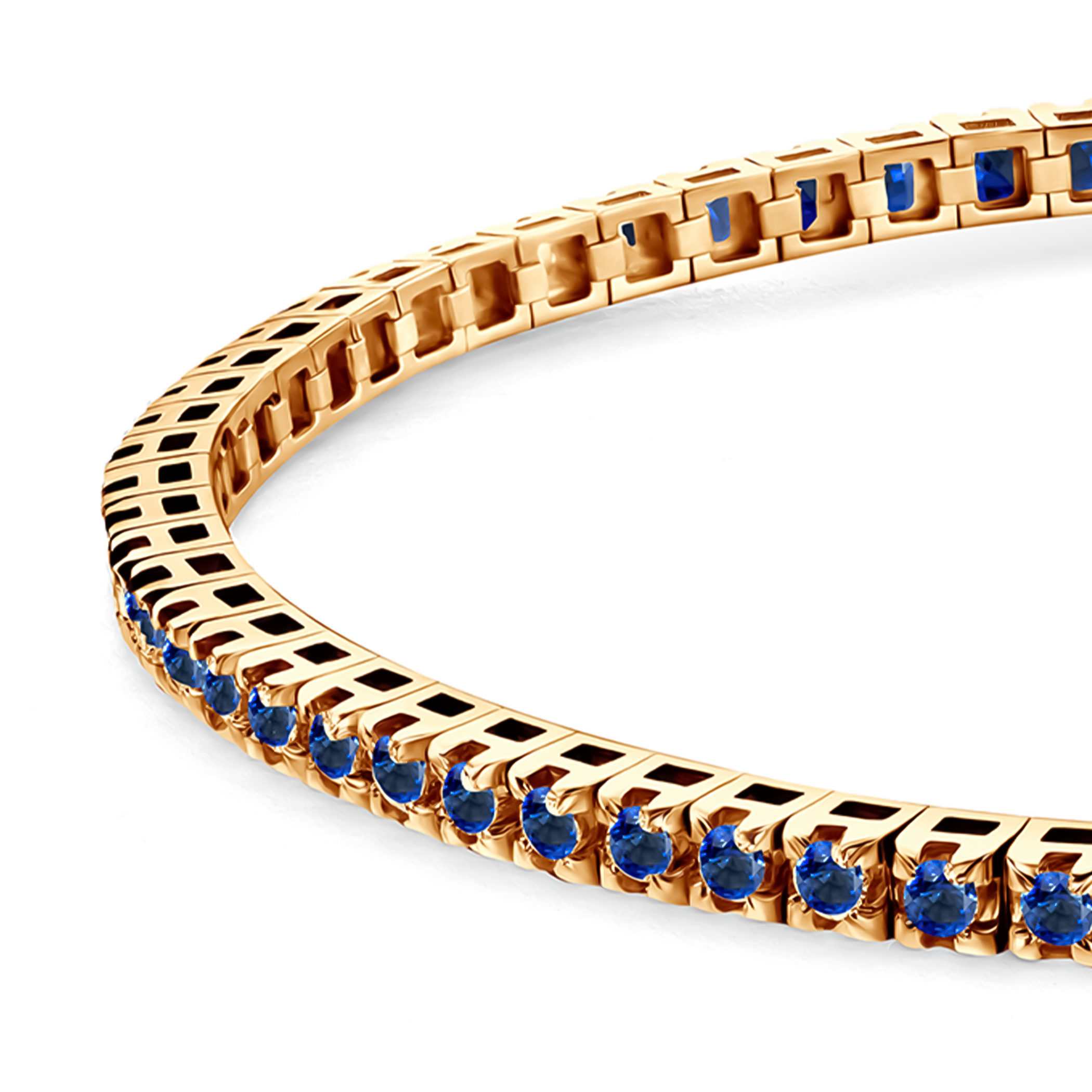 Tennisarmband Luminy 2,3 mm: Gold, blaue Saphire