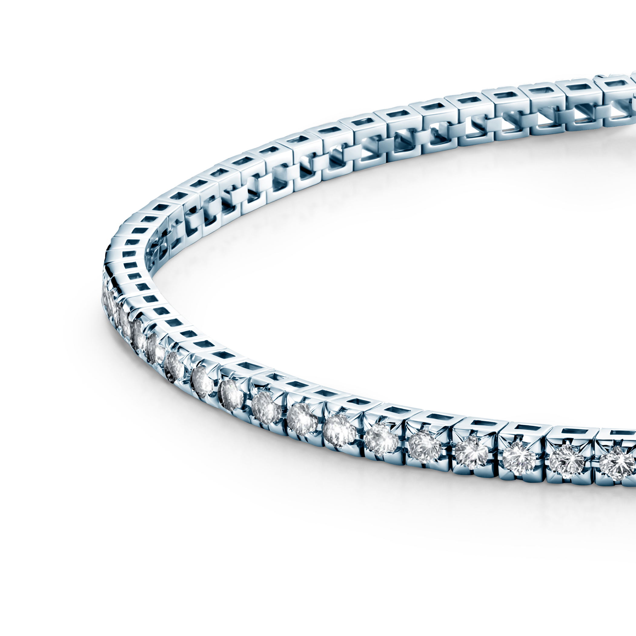 Tennisarmband Luminy 3,0 mm: Weißgold, weiße Saphire