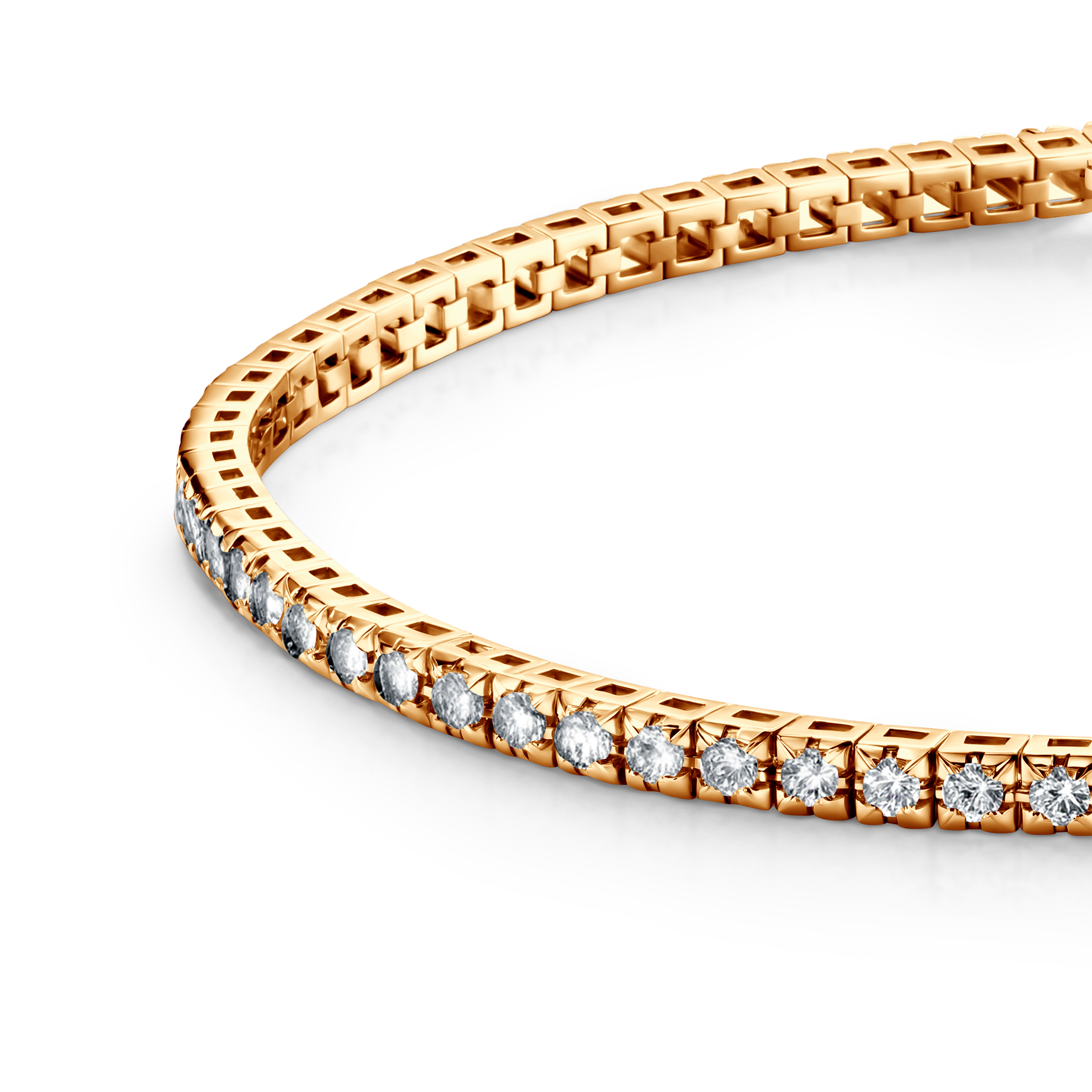 Tennisarmband Luminy 3,0 mm: Gold, weiße Saphire