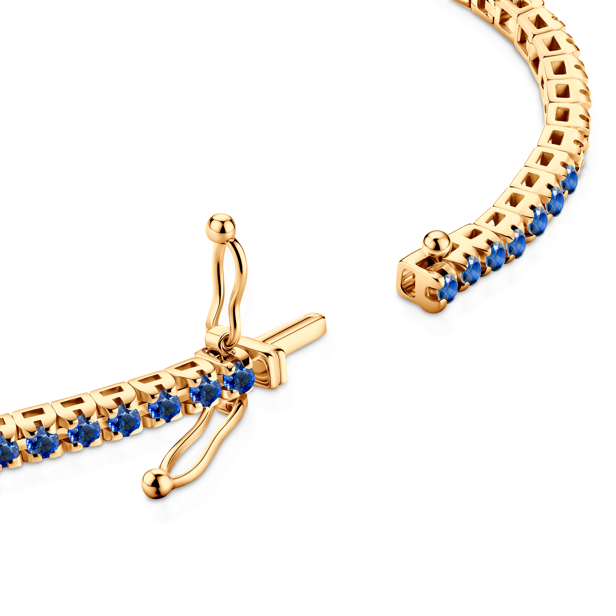 Tennisarmband Luminy 3,0 mm: Gold, blaue Saphire