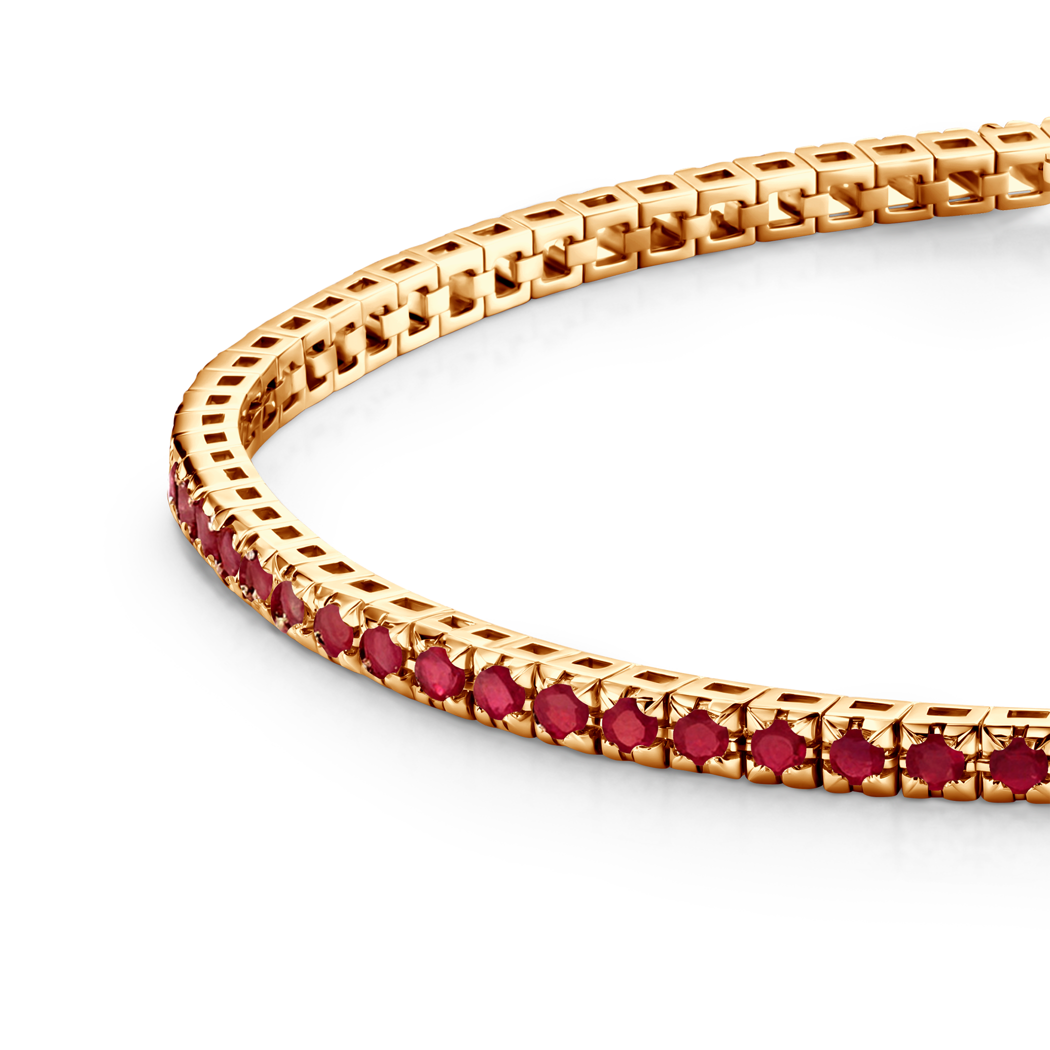 Tennisarmband Luminy 3,0 mm: Gold, Rubine