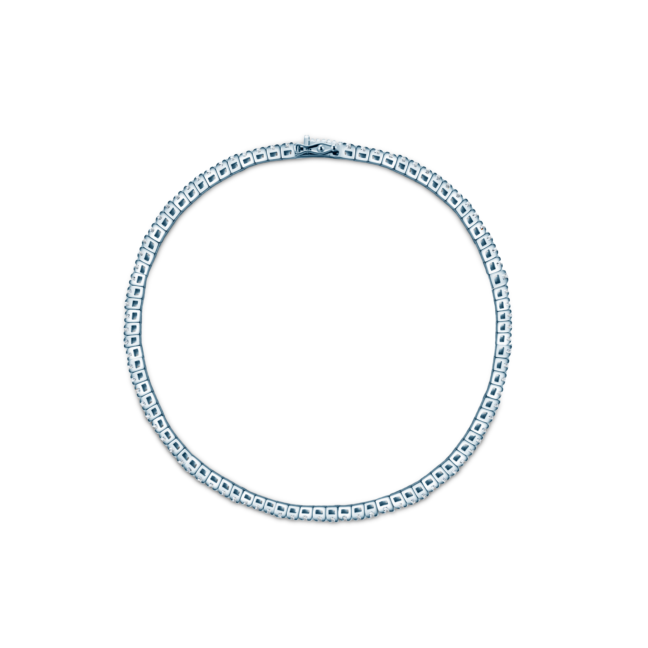 Tennisarmband Luminy 2,3 mm: Weißgold, weiße Saphire