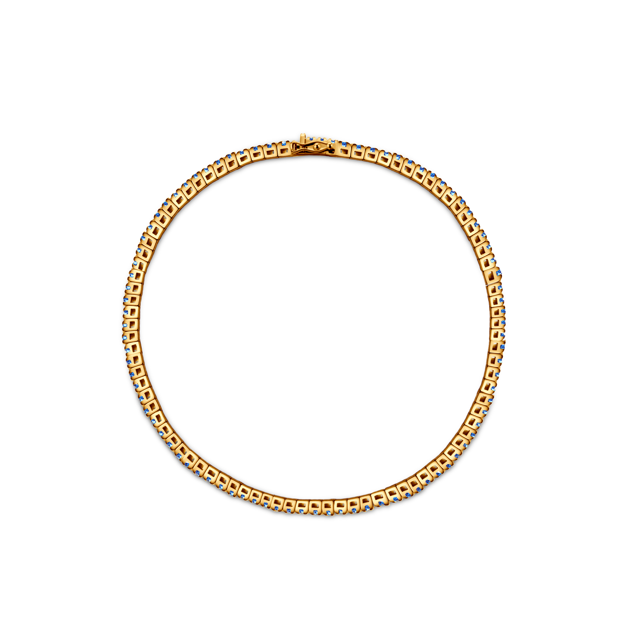 Tennisarmband Luminy 2,3 mm: Gold, blaue Saphire