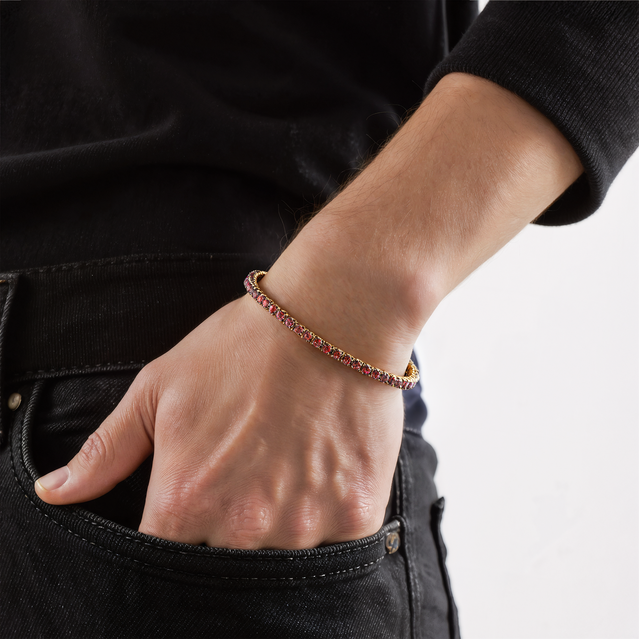 Tennisarmband mit Rubinen 2,700 ct 3,2 mm 18 cm, 585er Gold