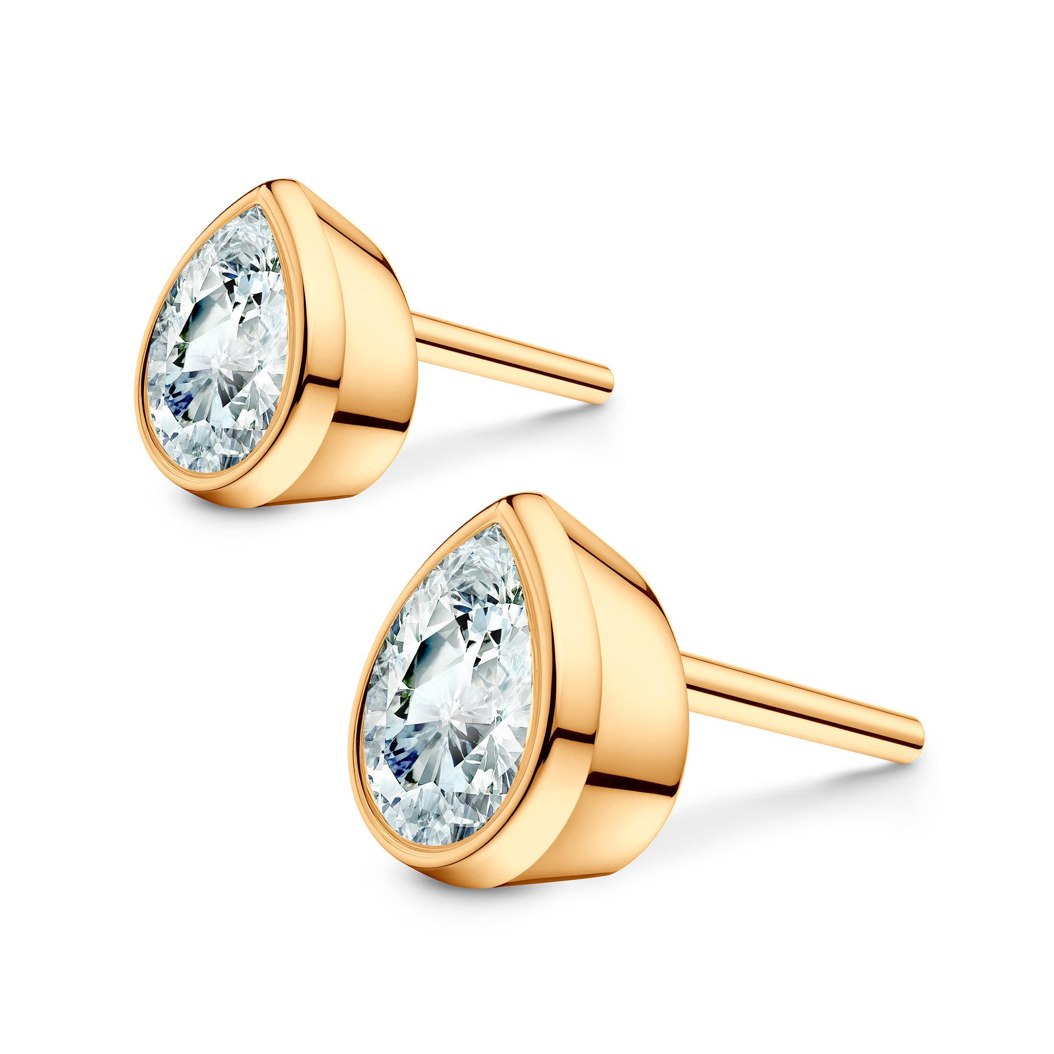 Ohrringe Pure: Gold, Labordiamanten, Tropfenschliff