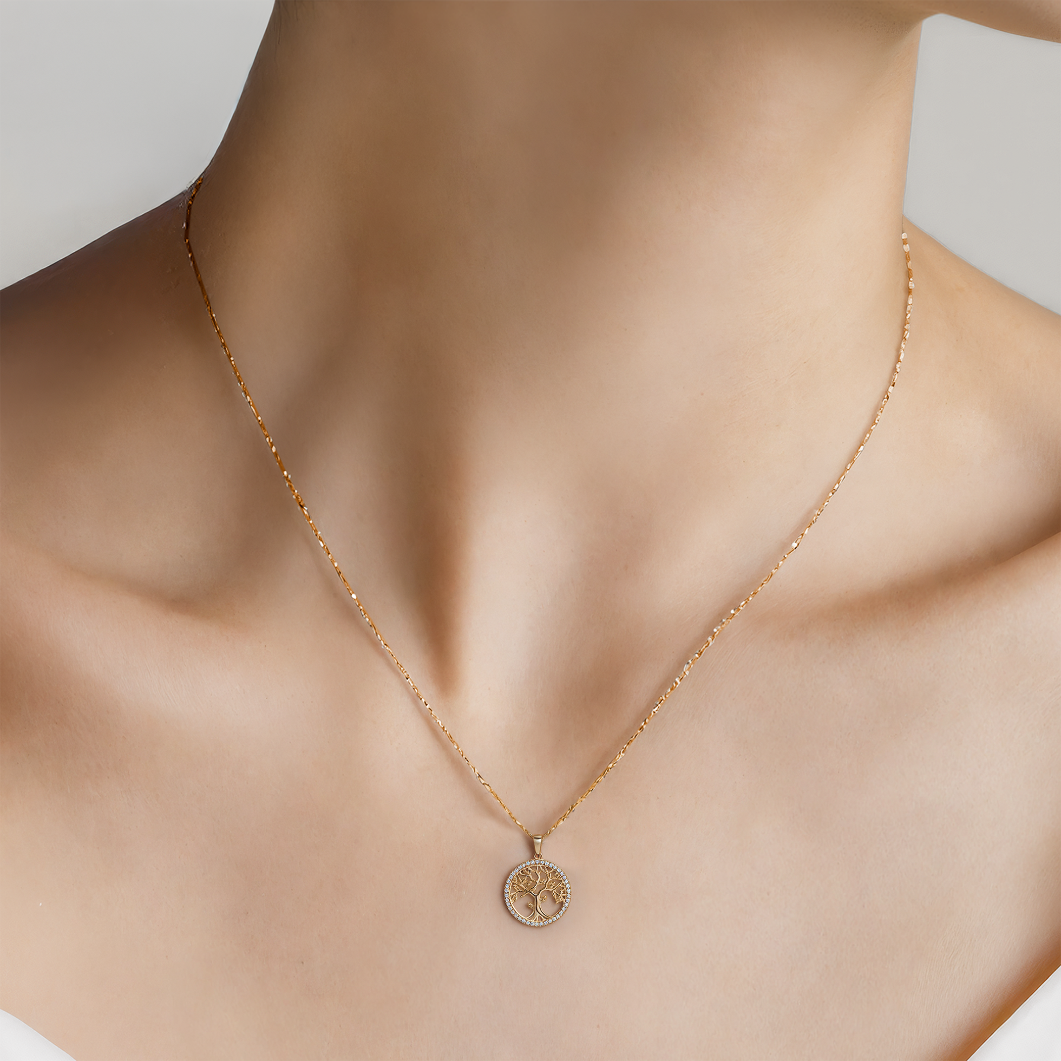 Zawieszka drzewo SAVICKI: złota, cyrkonie