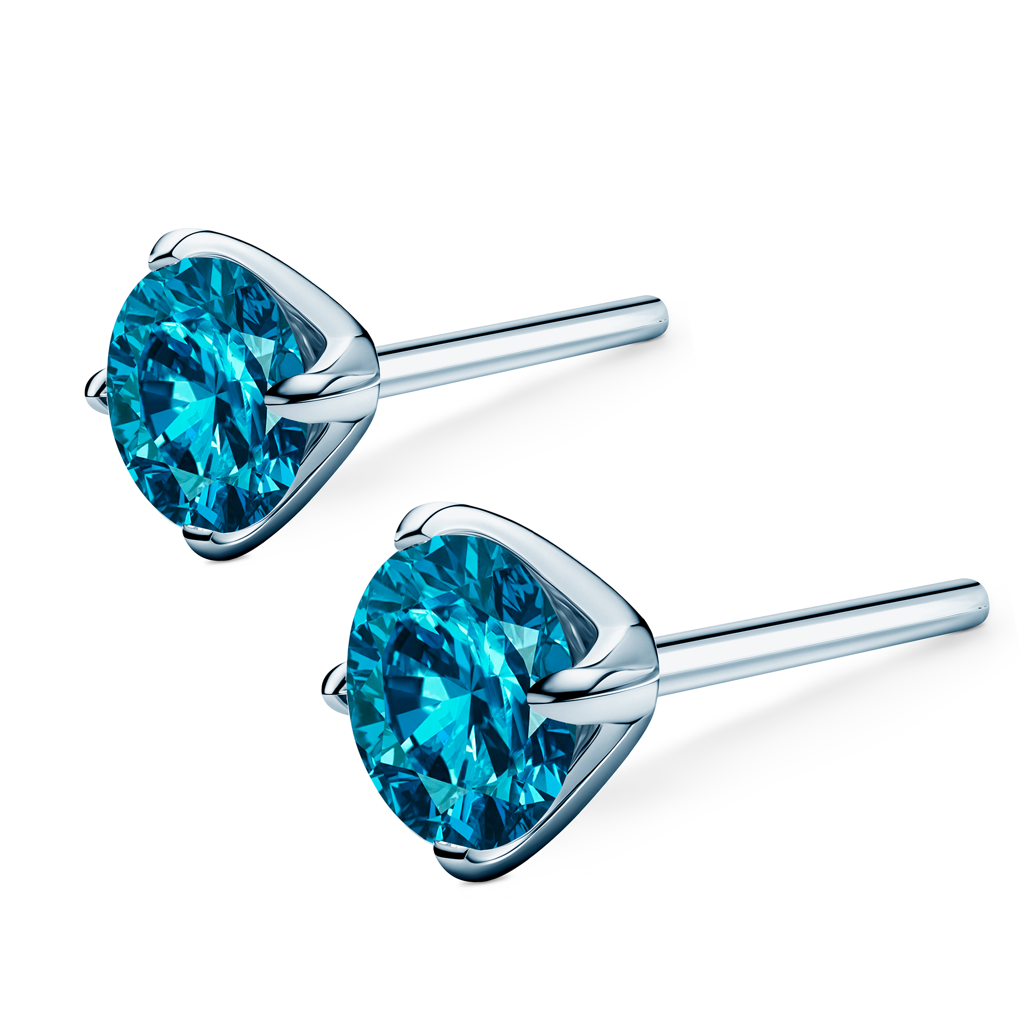 Ohrringe The Light: Weißgold, blaue Labordiamanten