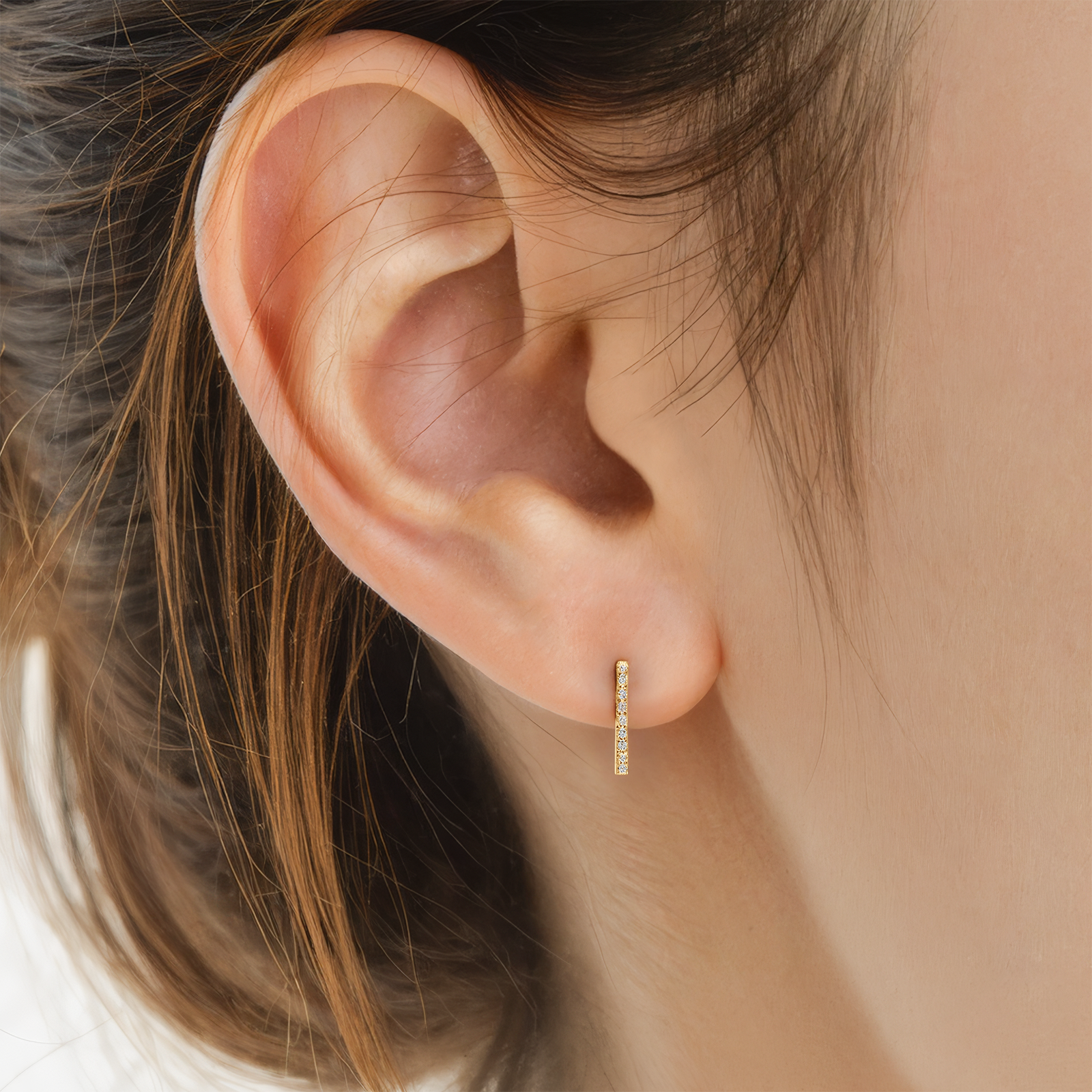 Kolczyki Share Your Love: złote, diamenty laboratoryjne - 5