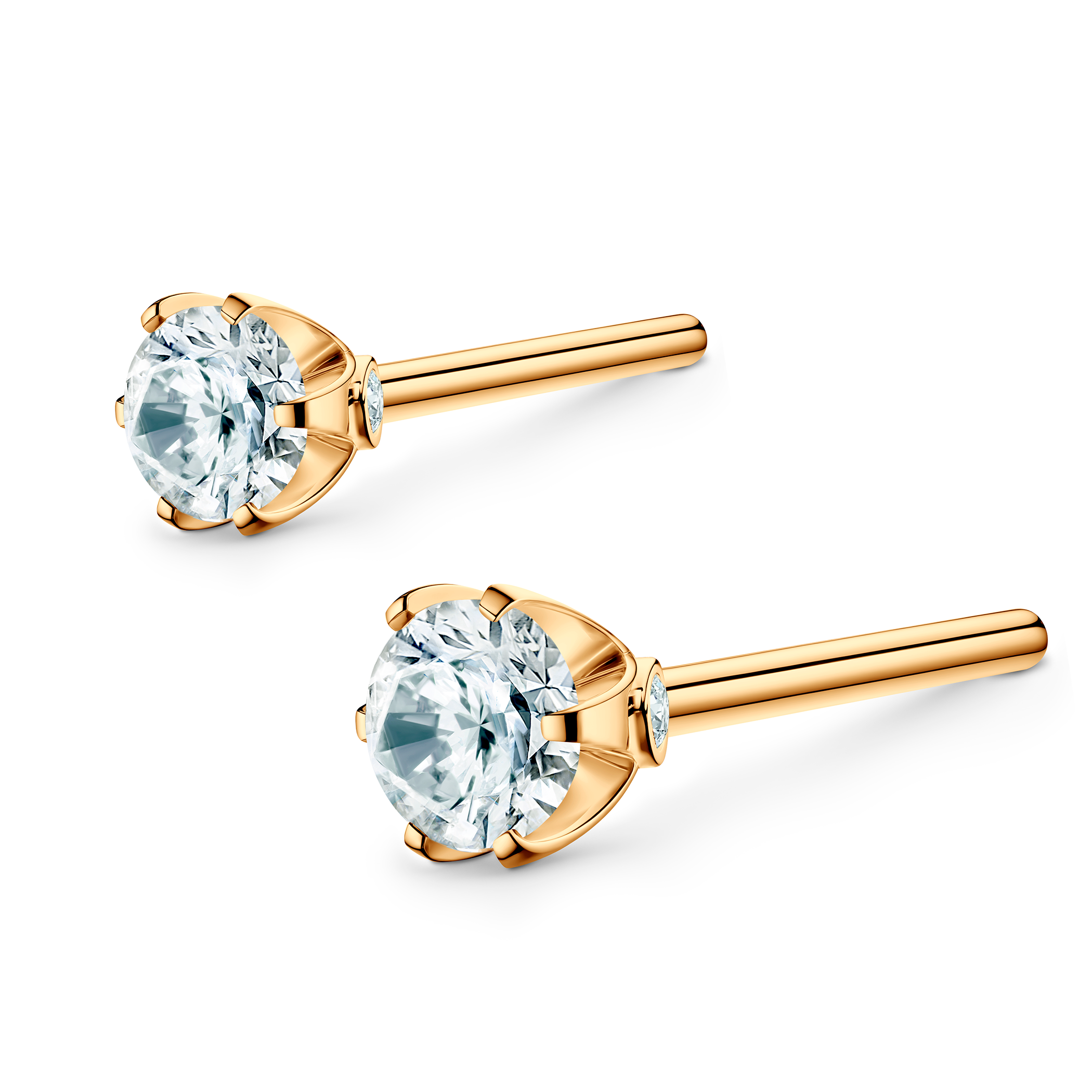 Kolczyki The Journey: złote, diamenty - 3