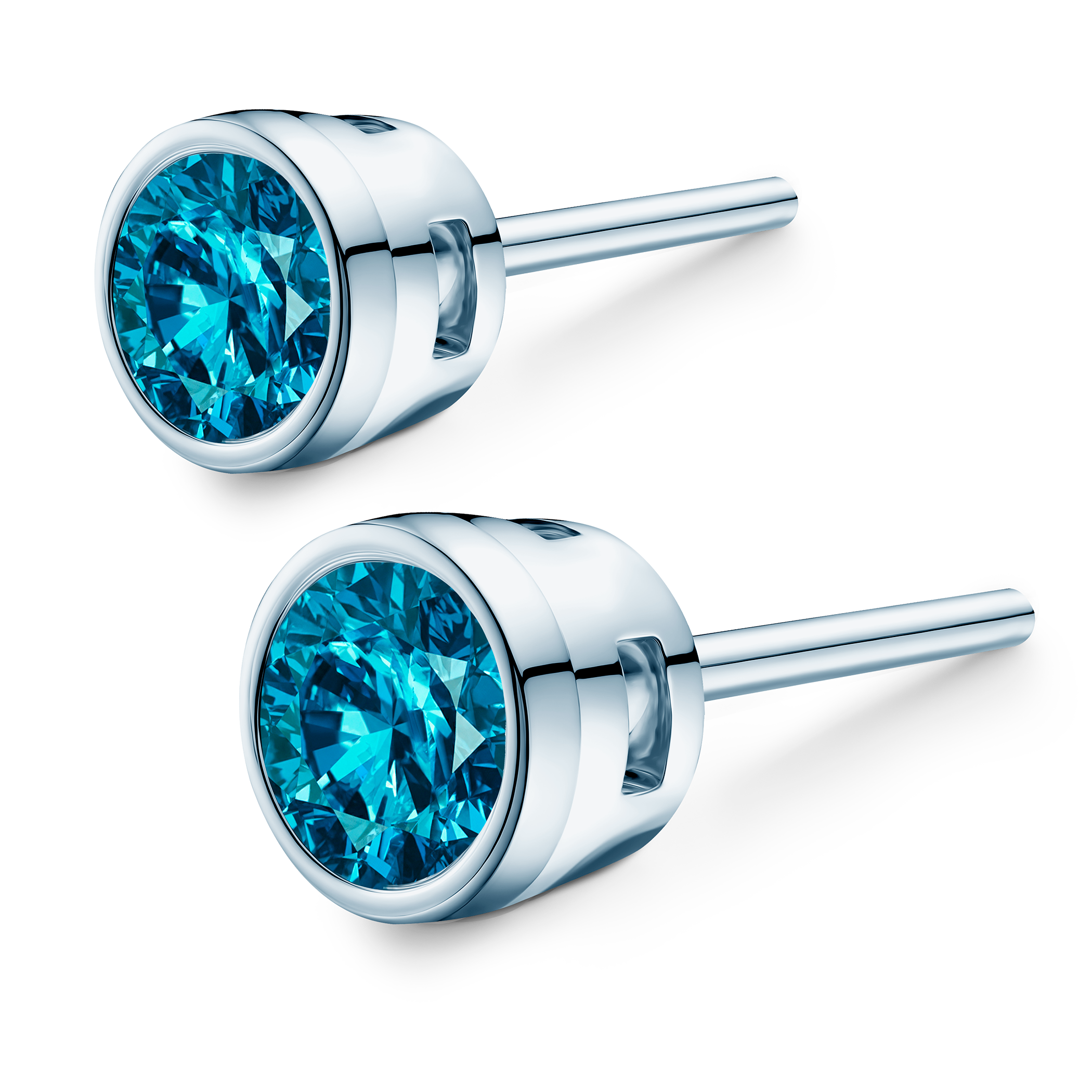 Kolczyki The Journey: białe złoto, niebieskie diamenty laboratoryjne