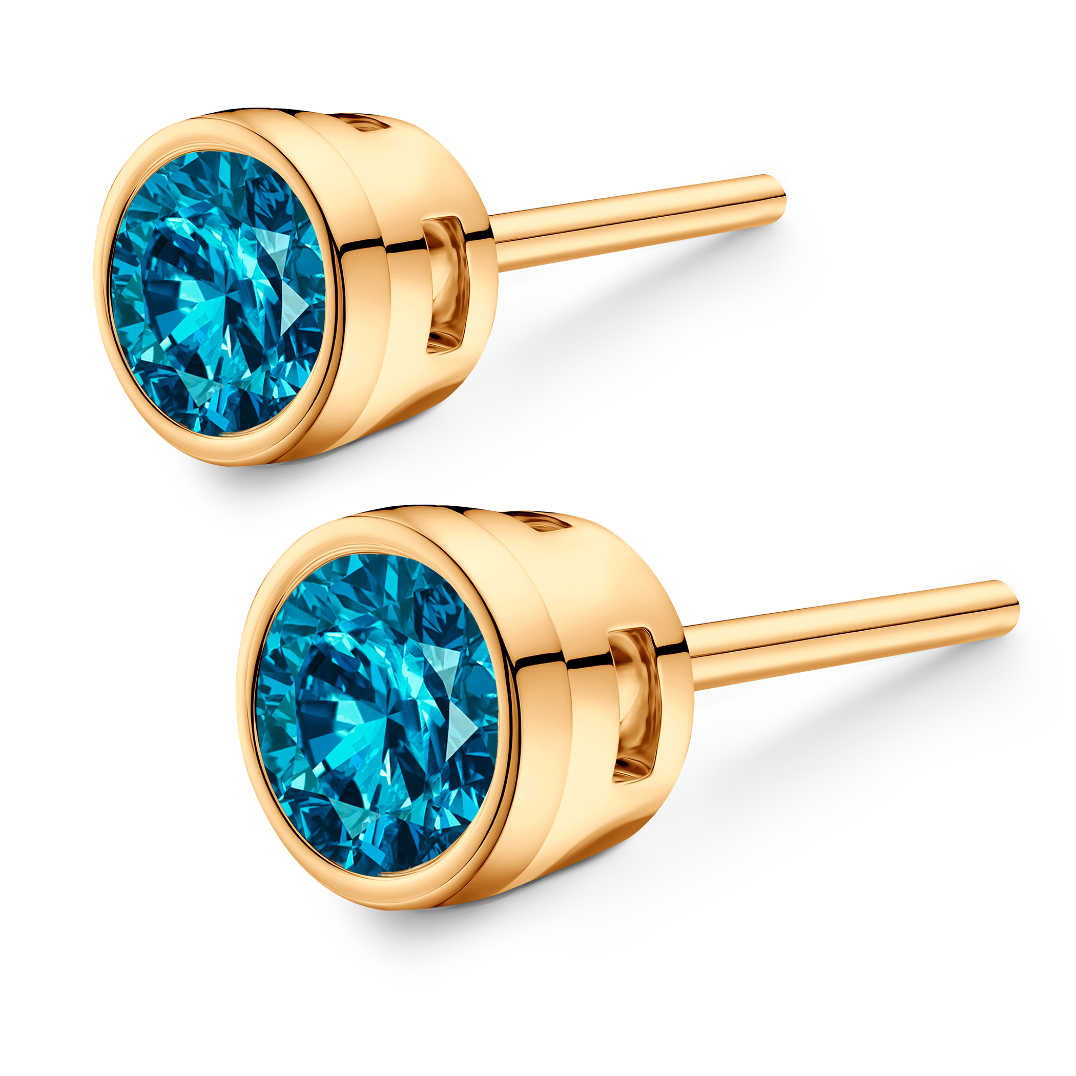 Kolczyki The Journey: złote, niebieskie diamenty laboratoryjne
