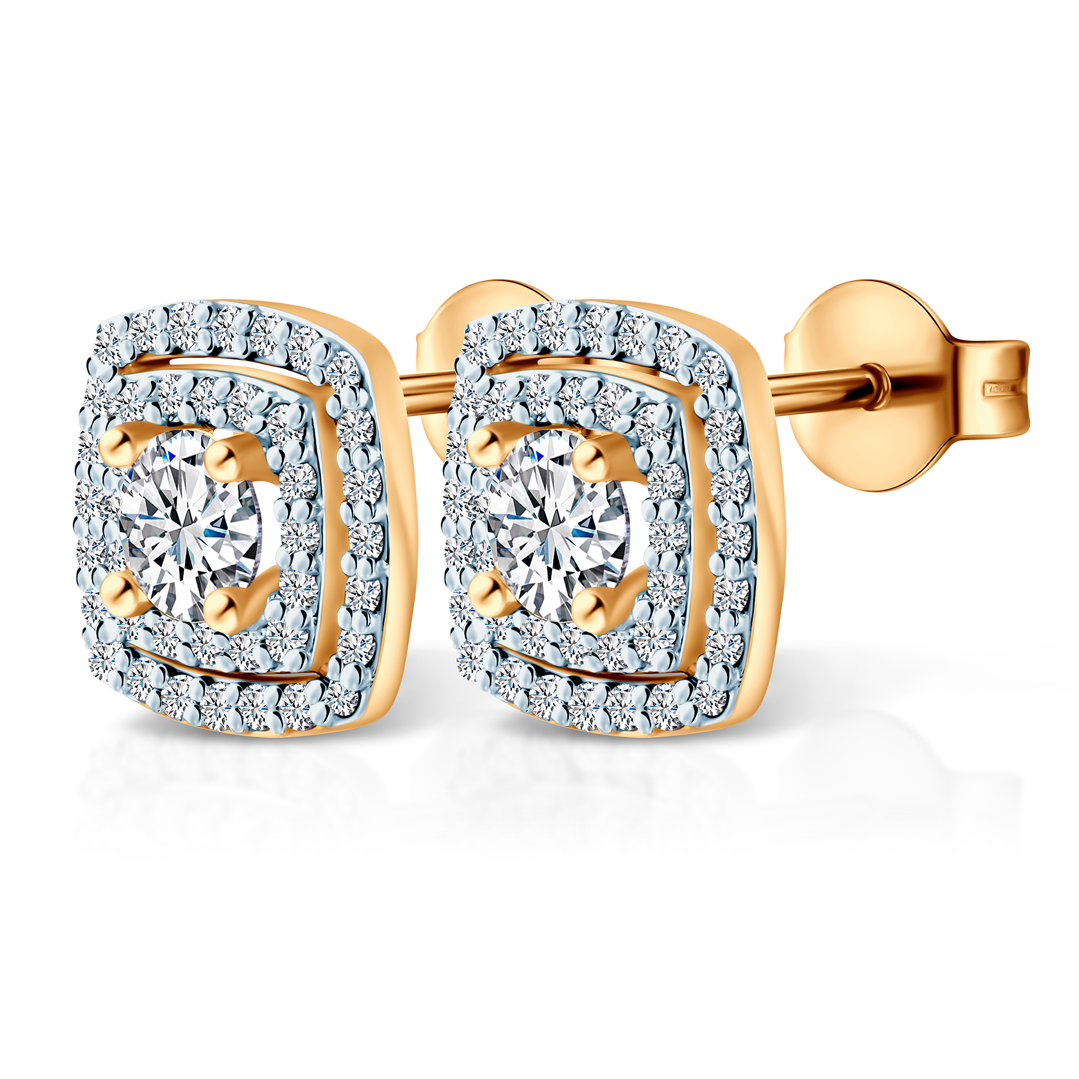 Kolczyki Savicki: dwukolorowe złoto, diamenty laboratoryjne