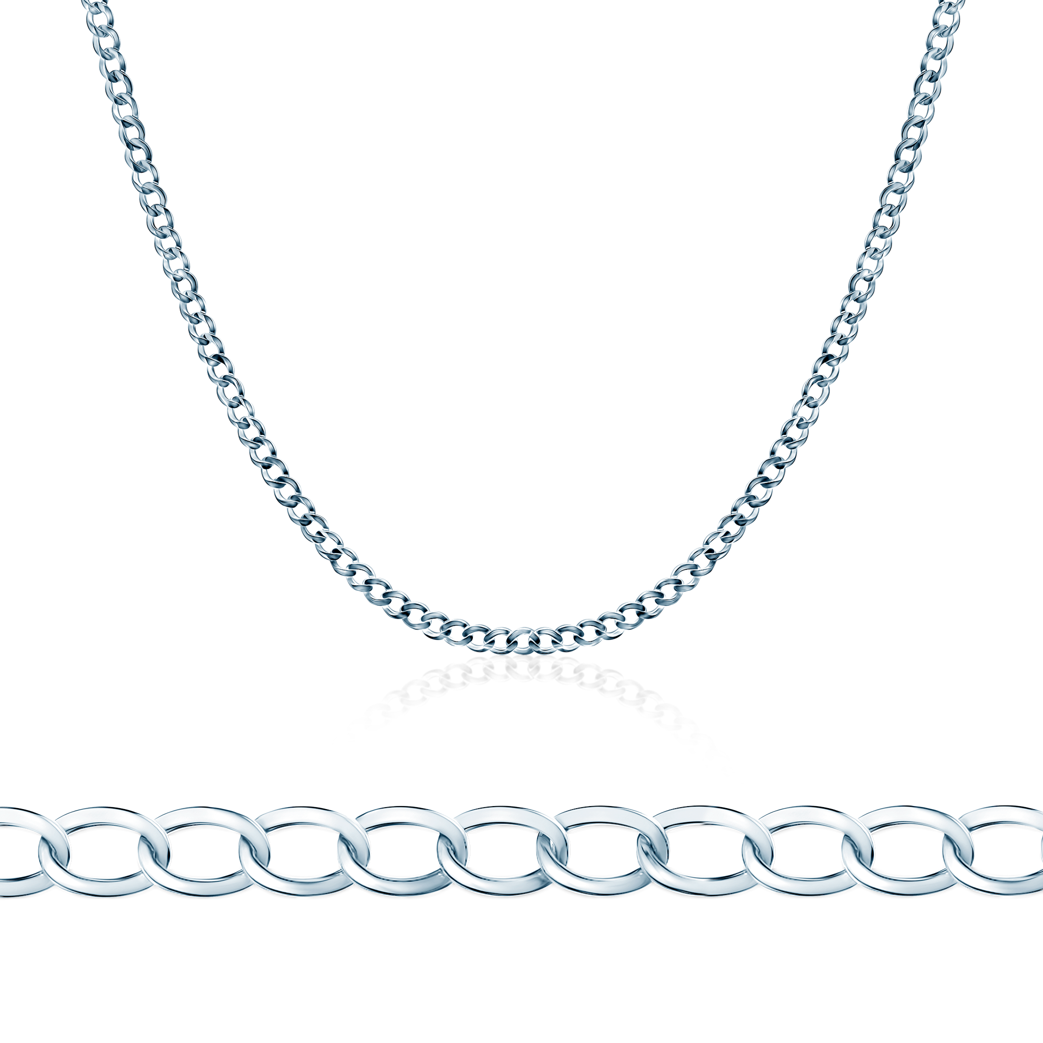 Łańcuszek Savicki 3,6mm: białe złoto 585, pancerka