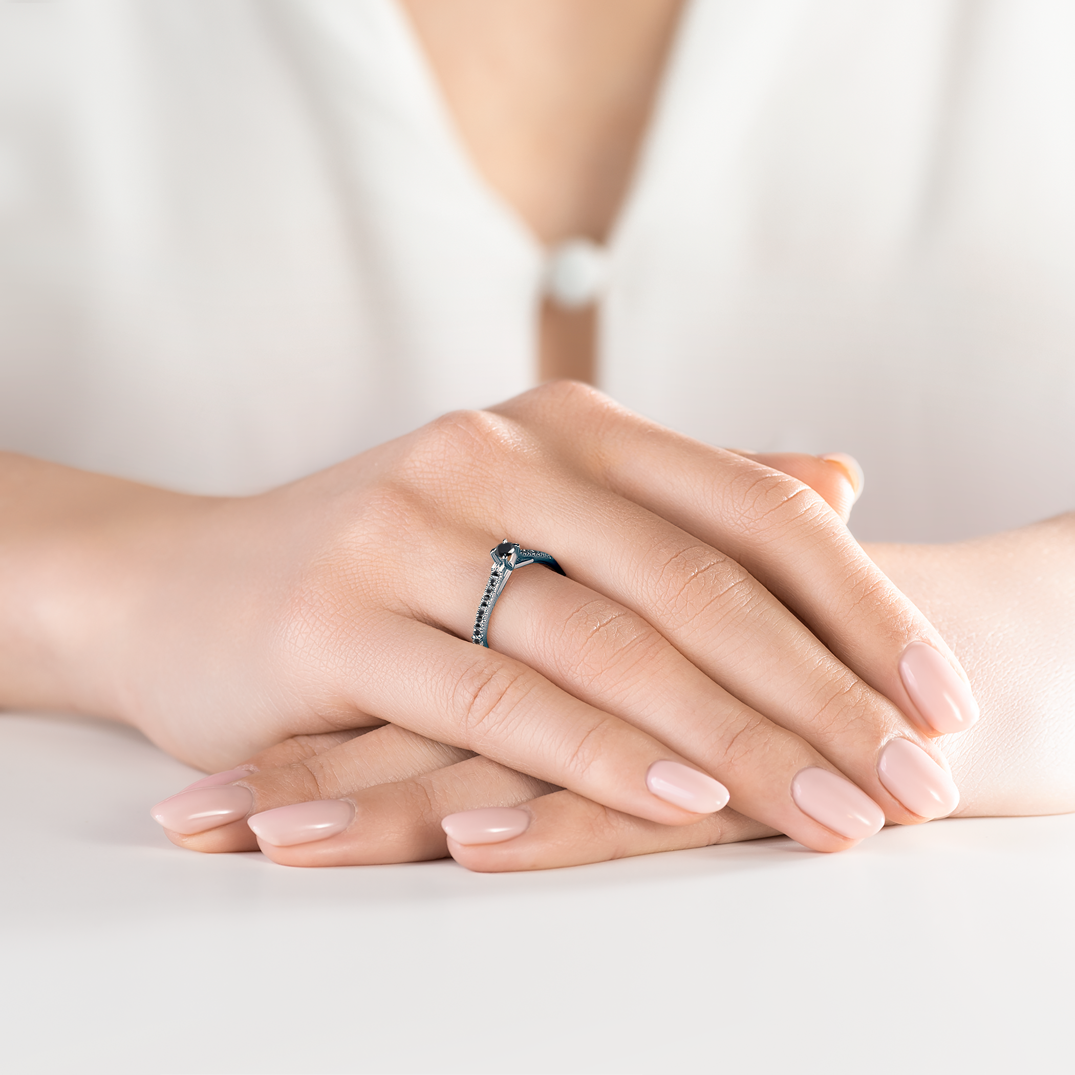 Verlobungsring Share Your Love: Schwarz Gold, Schwarz Diamant