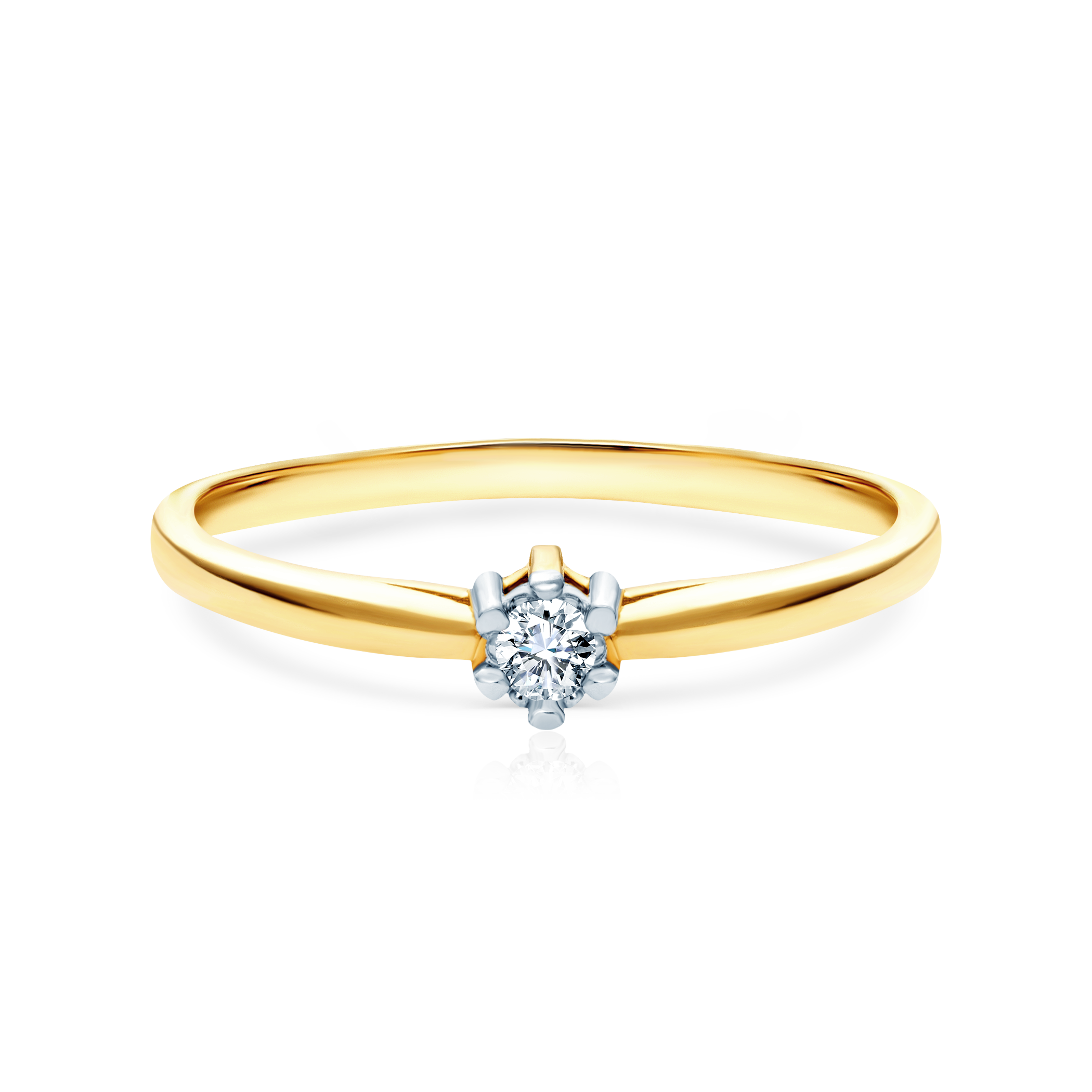 Zásnubní prsten SAVICKI: žluté zlato, diamant