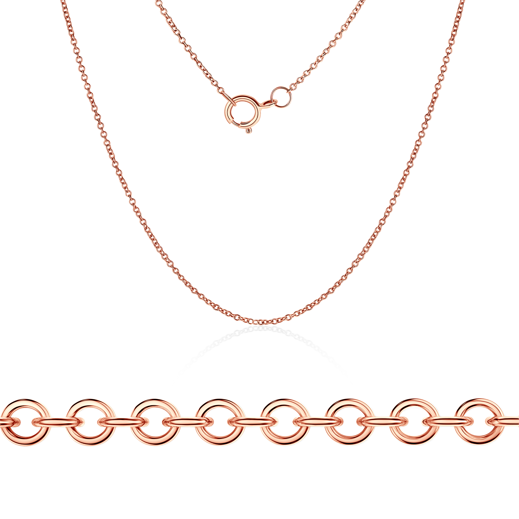 Łańcuszek Savicki: różowe złoto 585, rolo