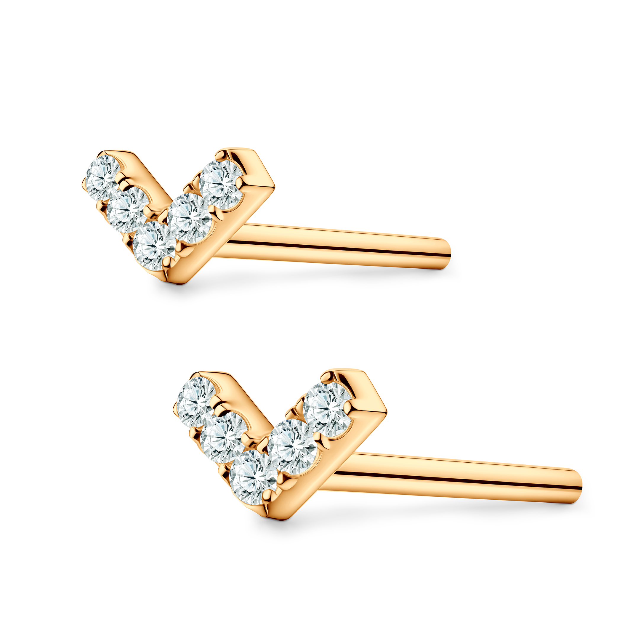 Kolczyki Share Your Love: złote, diamenty  - 3