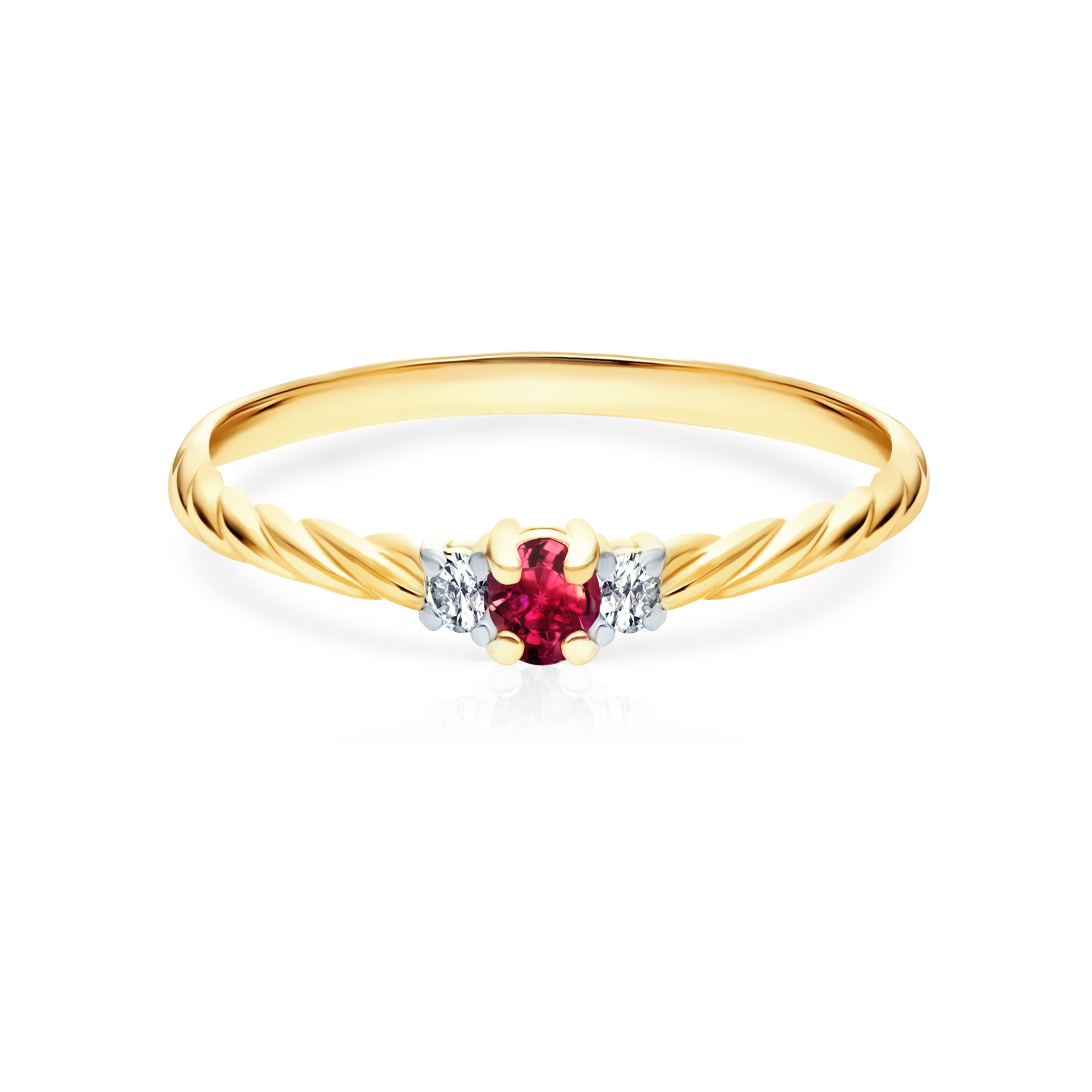 Pierścionek zaręczynowy SAVICKI: złoty, rubin