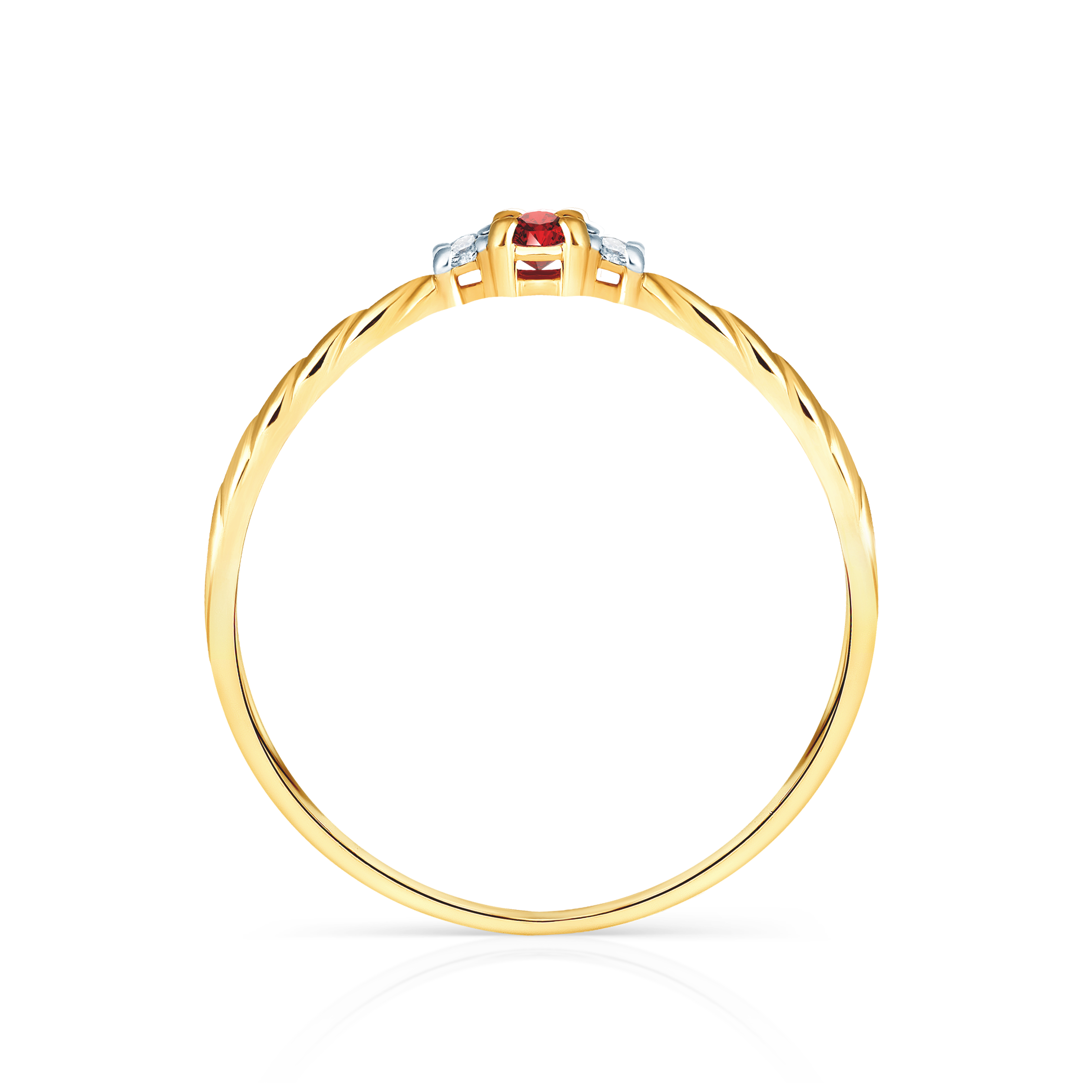 Pierścionek zaręczynowy SAVICKI: złoty, rubin - 3