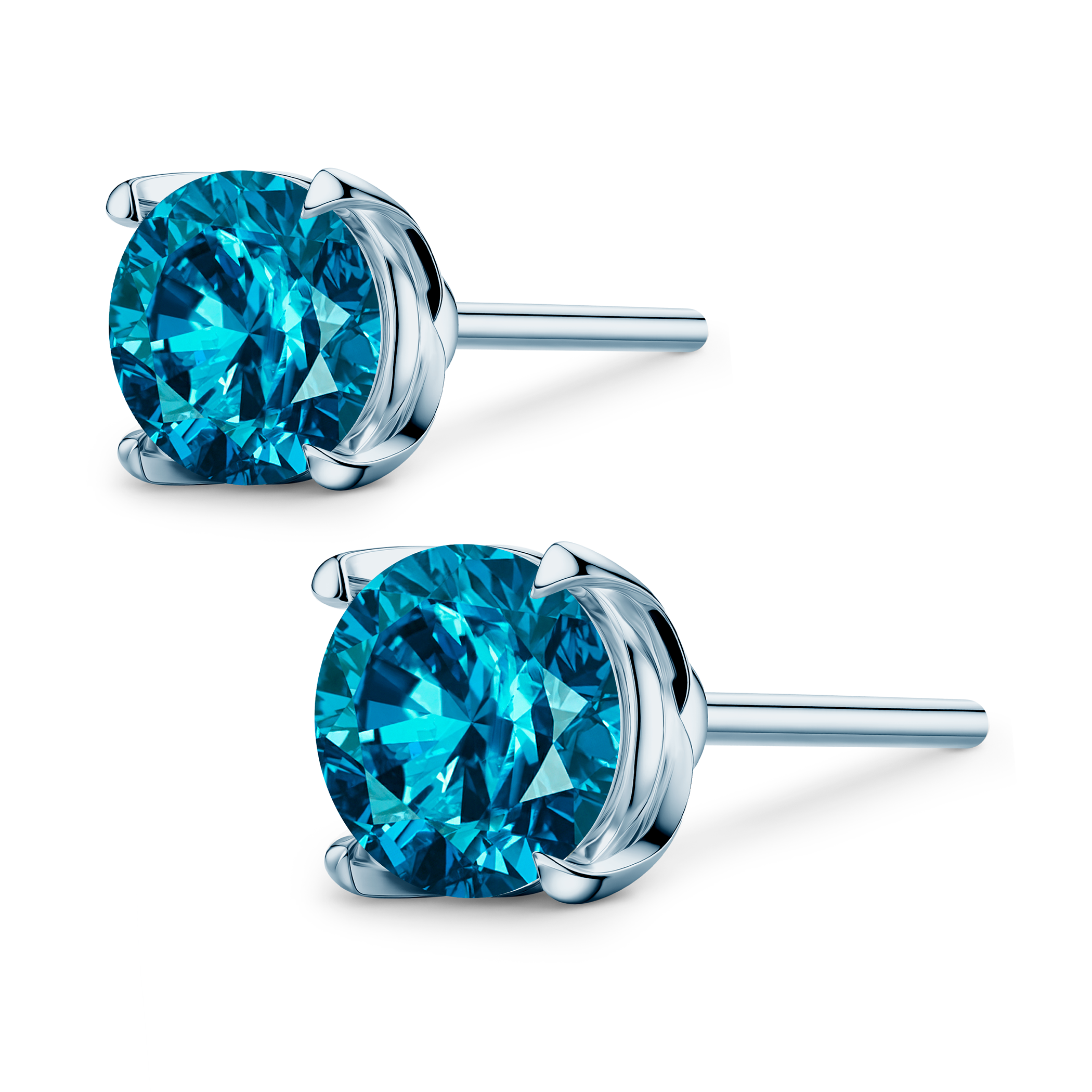 Kolczyki Share Your Love: białe złoto, niebieskie diamenty laboratoryjne