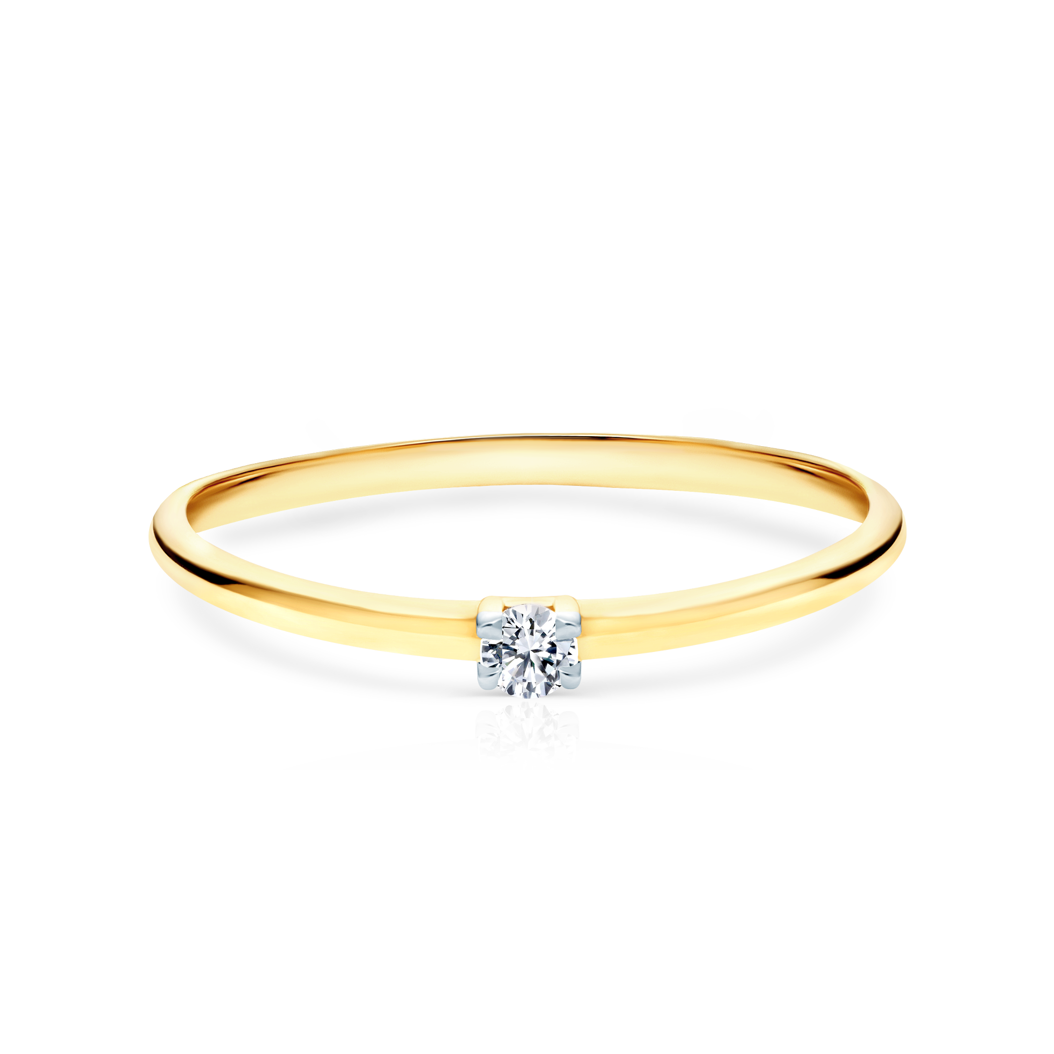 Zásnubní prsten SAVICKI: žluté zlato, diamant
